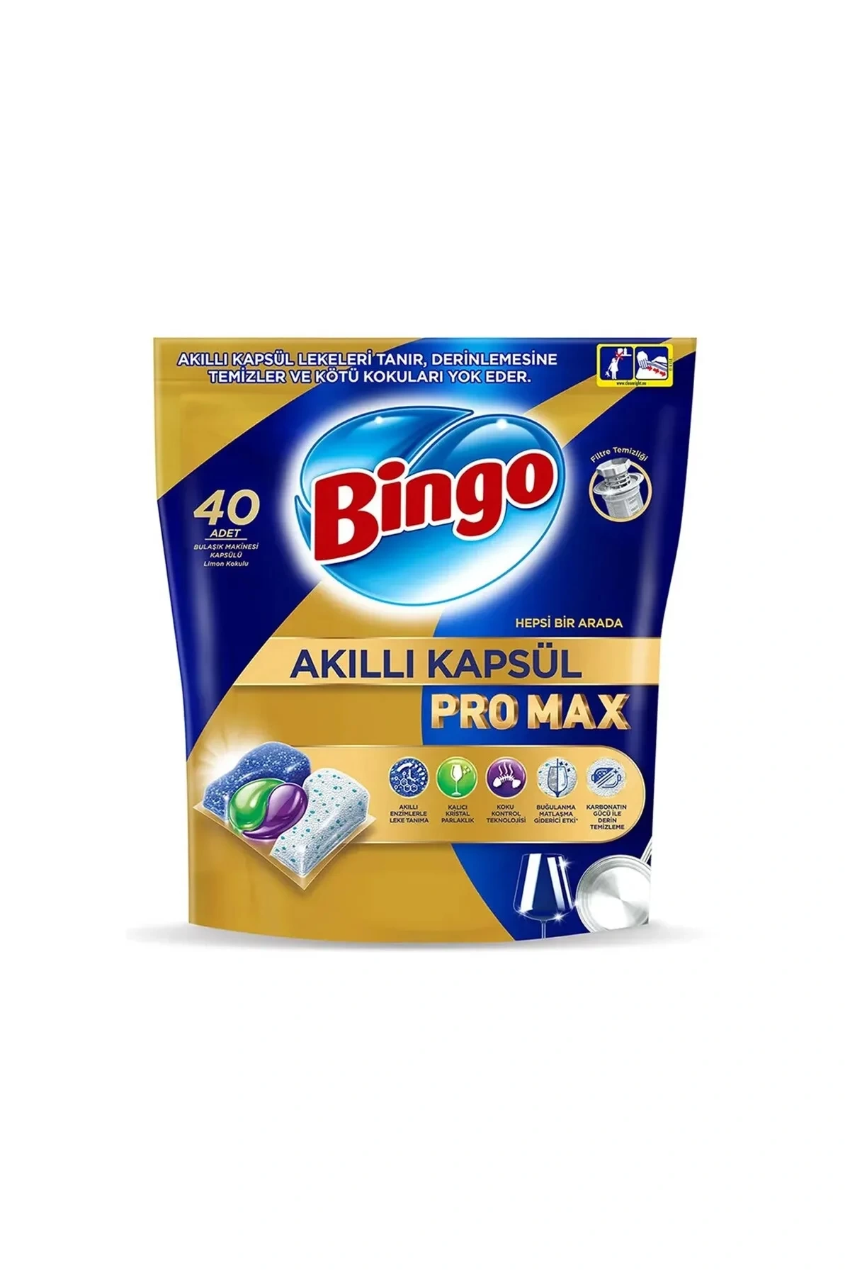 Bingo Akıllı Kapsül Pro Max Bulaşık Makinesi Deterjanı 40 Adet