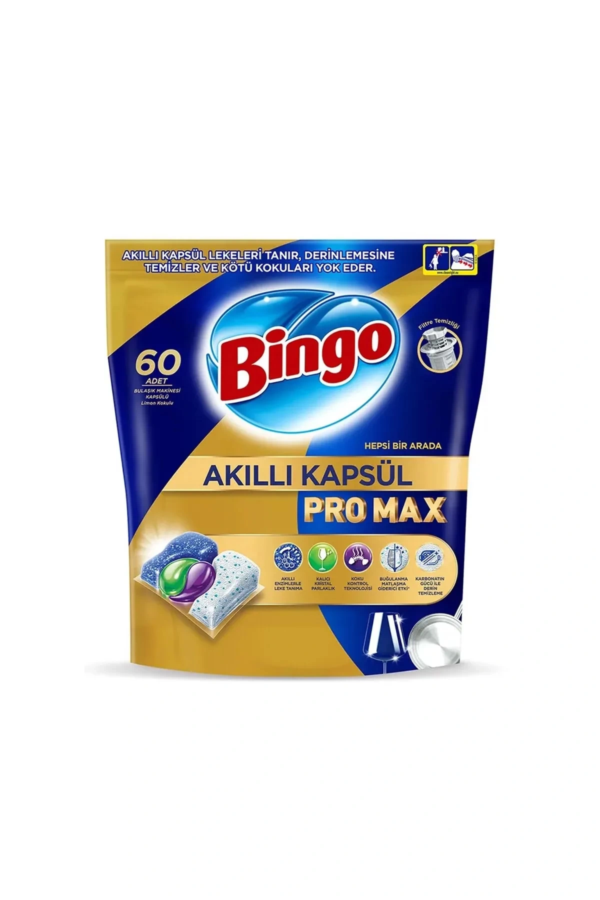 Bingo Akıllı Kapsül Promax Bulaşık Makinesi Deterjanı 60 Adet