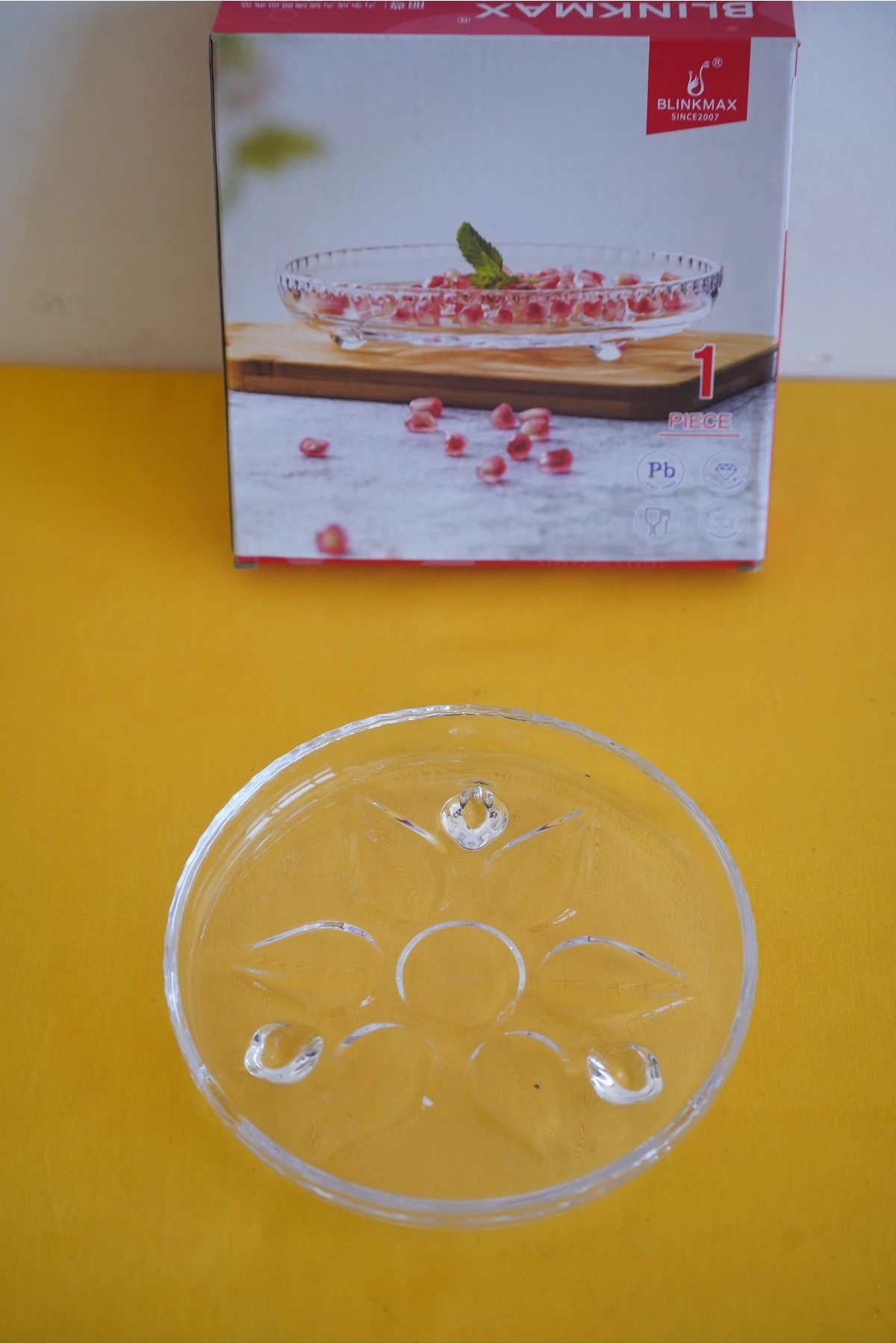 Blınkmax Ayaklı Şeffaf Cam Tabak