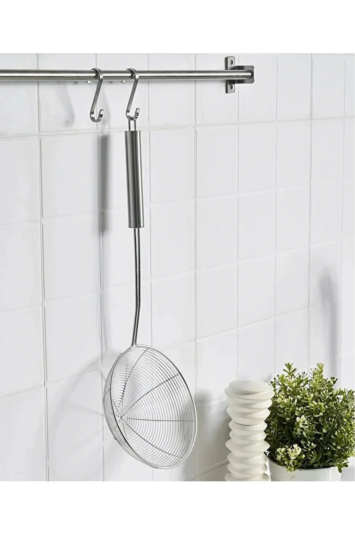 Çelik Yağ Kevgiri Paslanmaz Kızartma Kevgiri 18cm