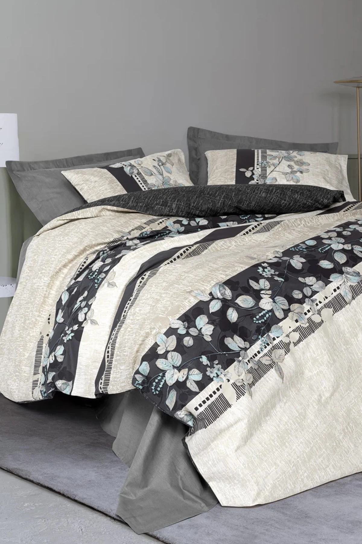 Çift Kişilik Nevresim Takımı Lehlare Antrasit