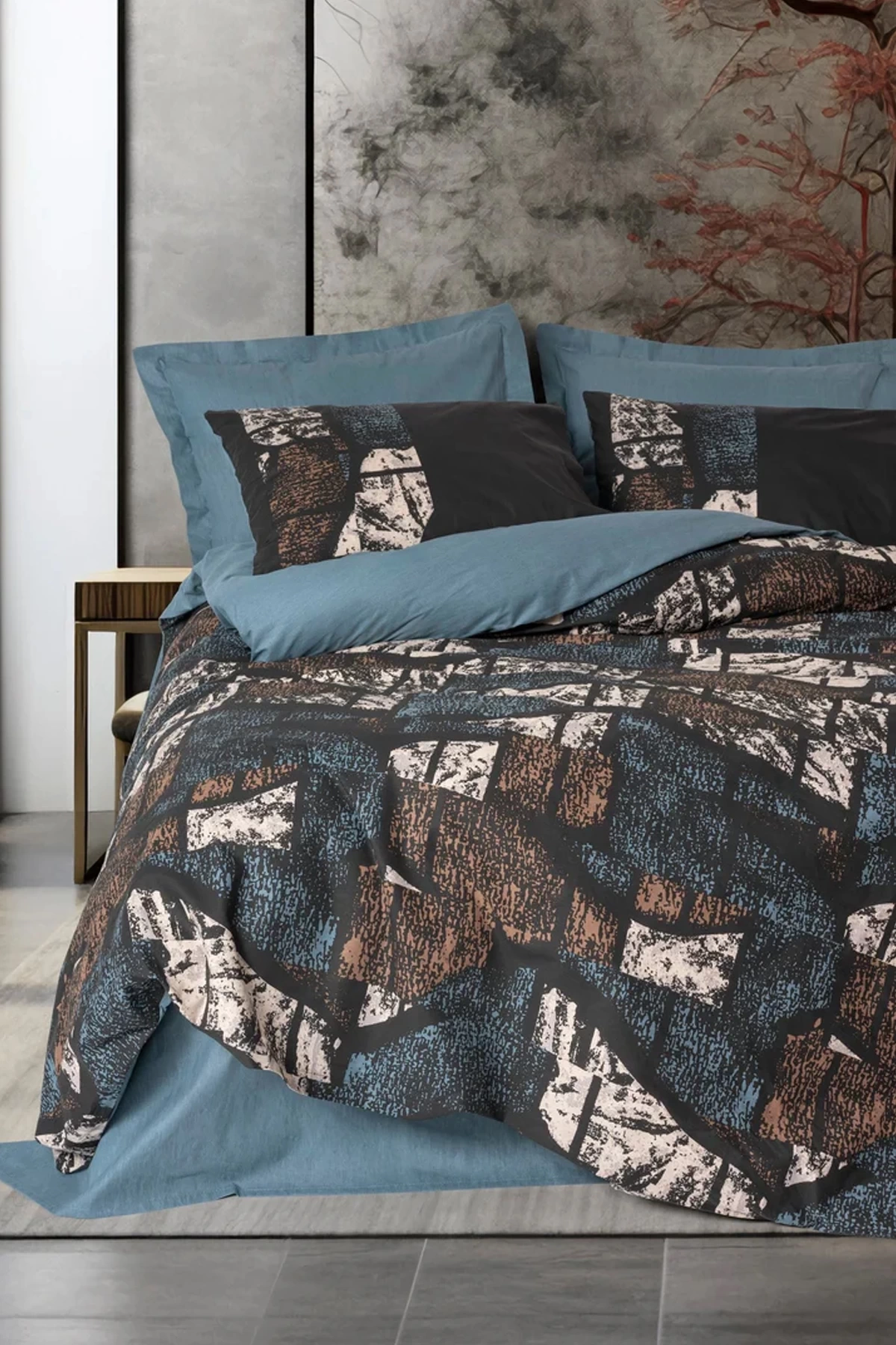 Dark Çift Kişilik Nevresim Takımı Senso Petrol