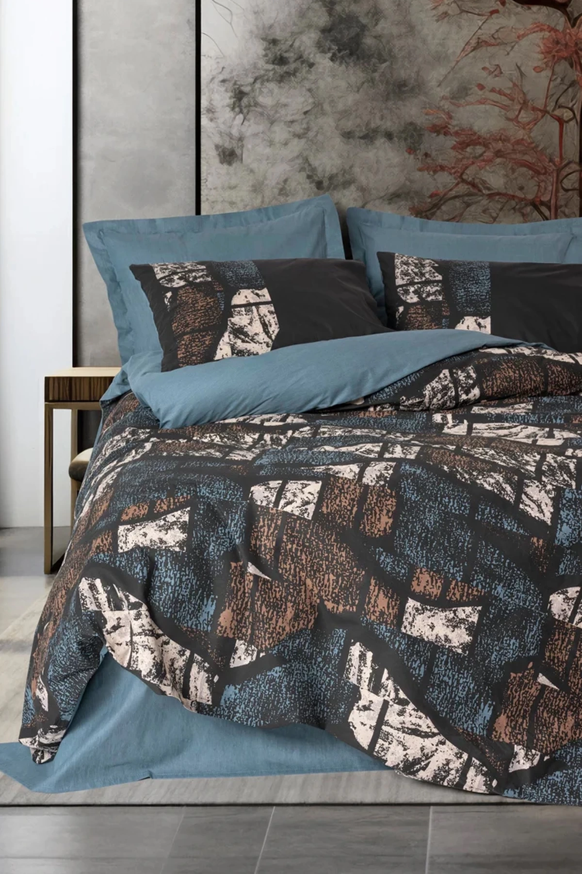 Dark Tek Kişilik Nevresim Takımı Senso Petrol