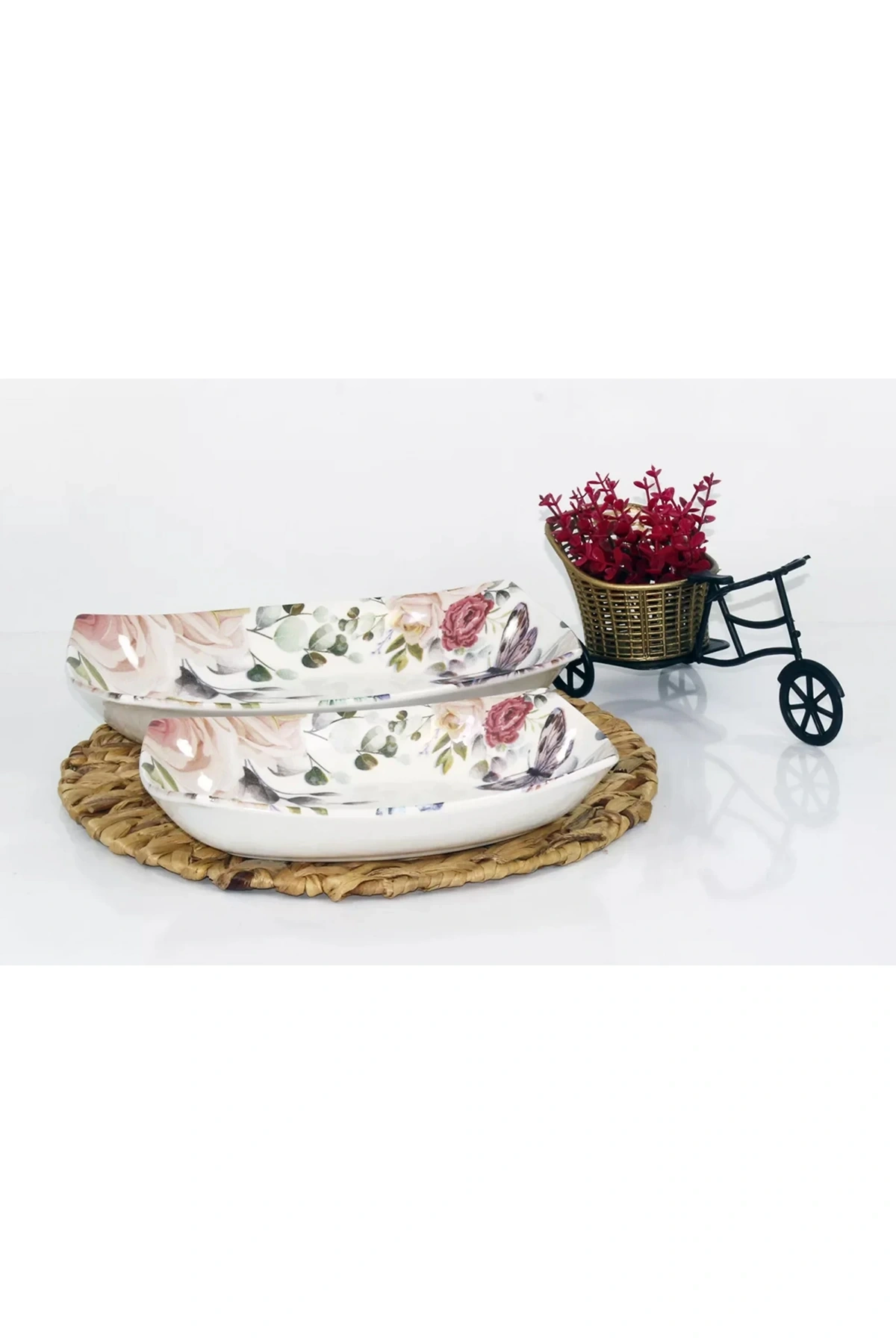 Dijital Baskılı 2li Dikdörtgen Kayık Tabak