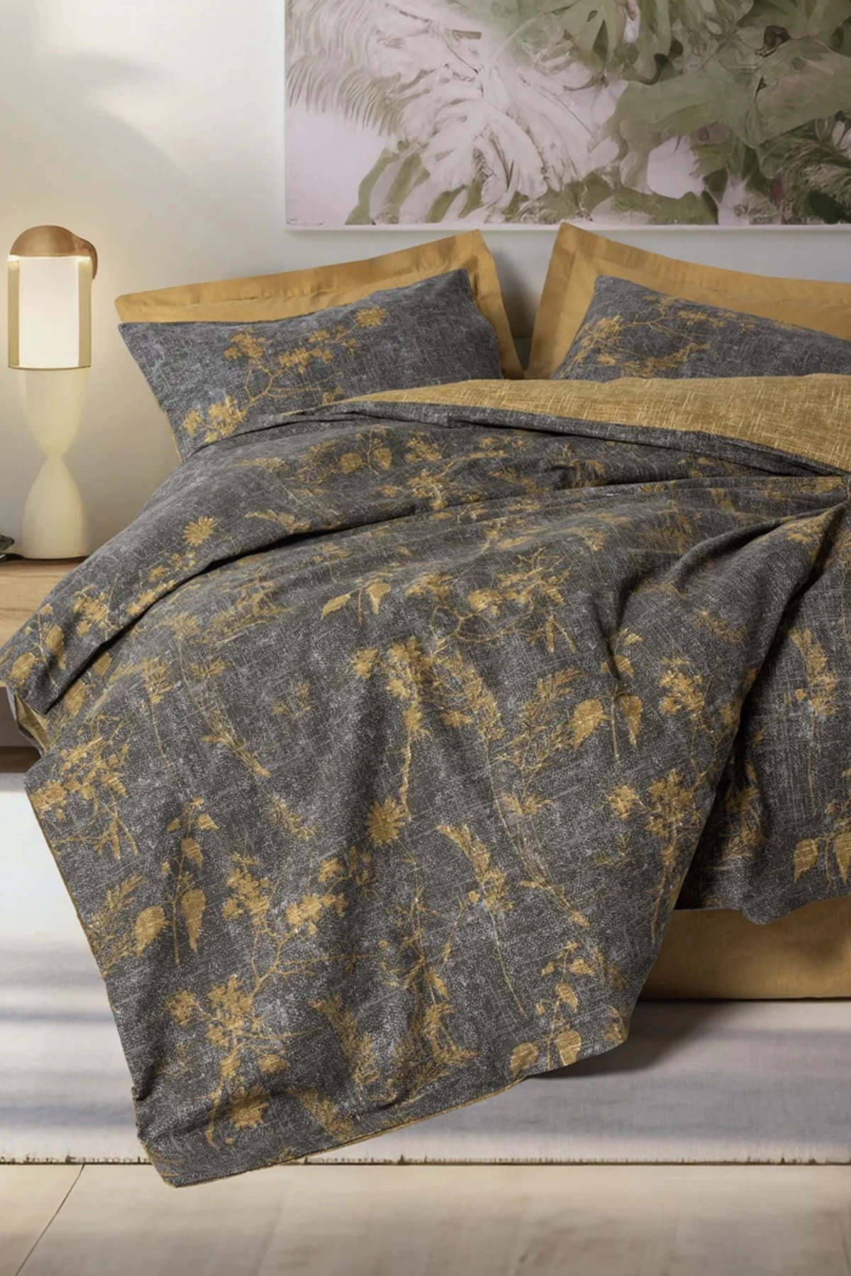 Dual Çift Kişilik Nevresim Takımı Yadawa Hardal