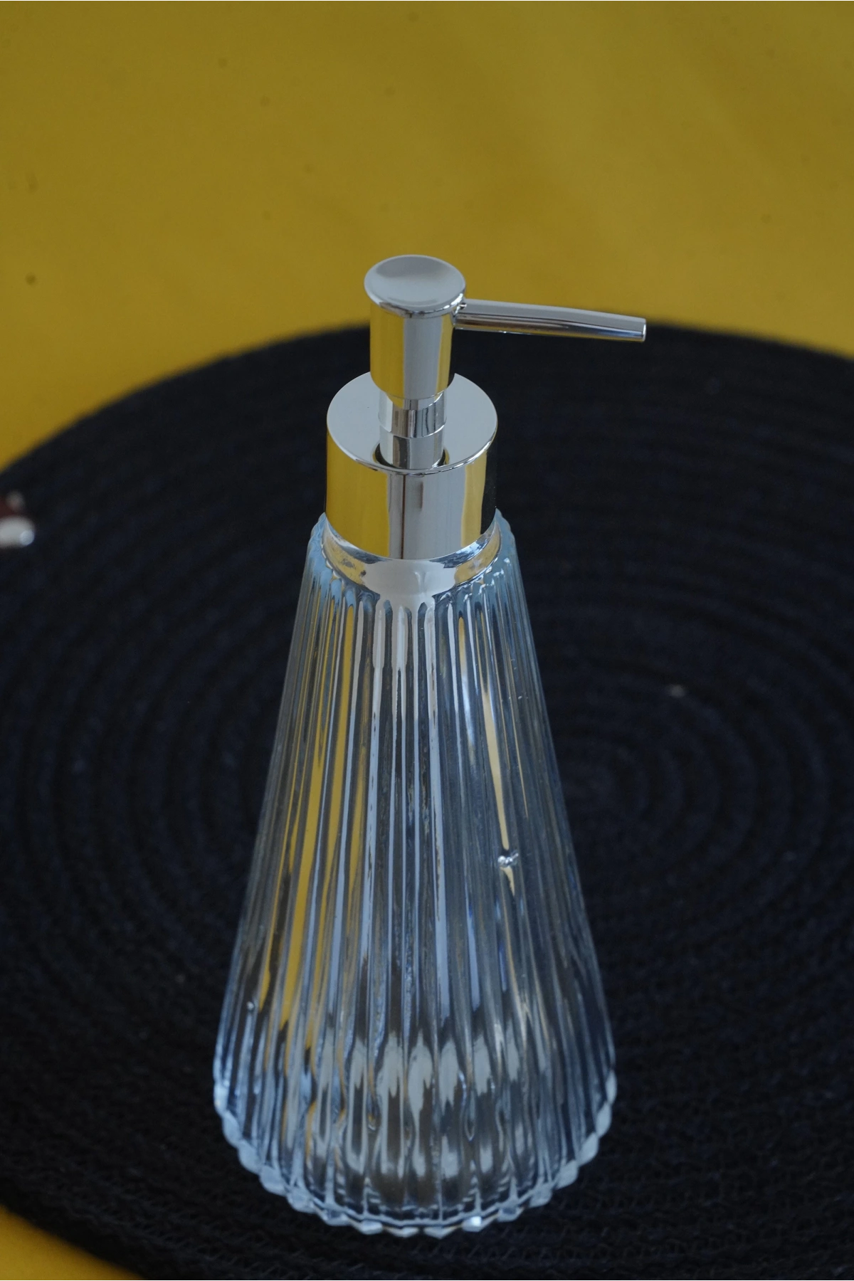 Glasscom Riva Çizgili Sıvı Sabunluk Şeffaf