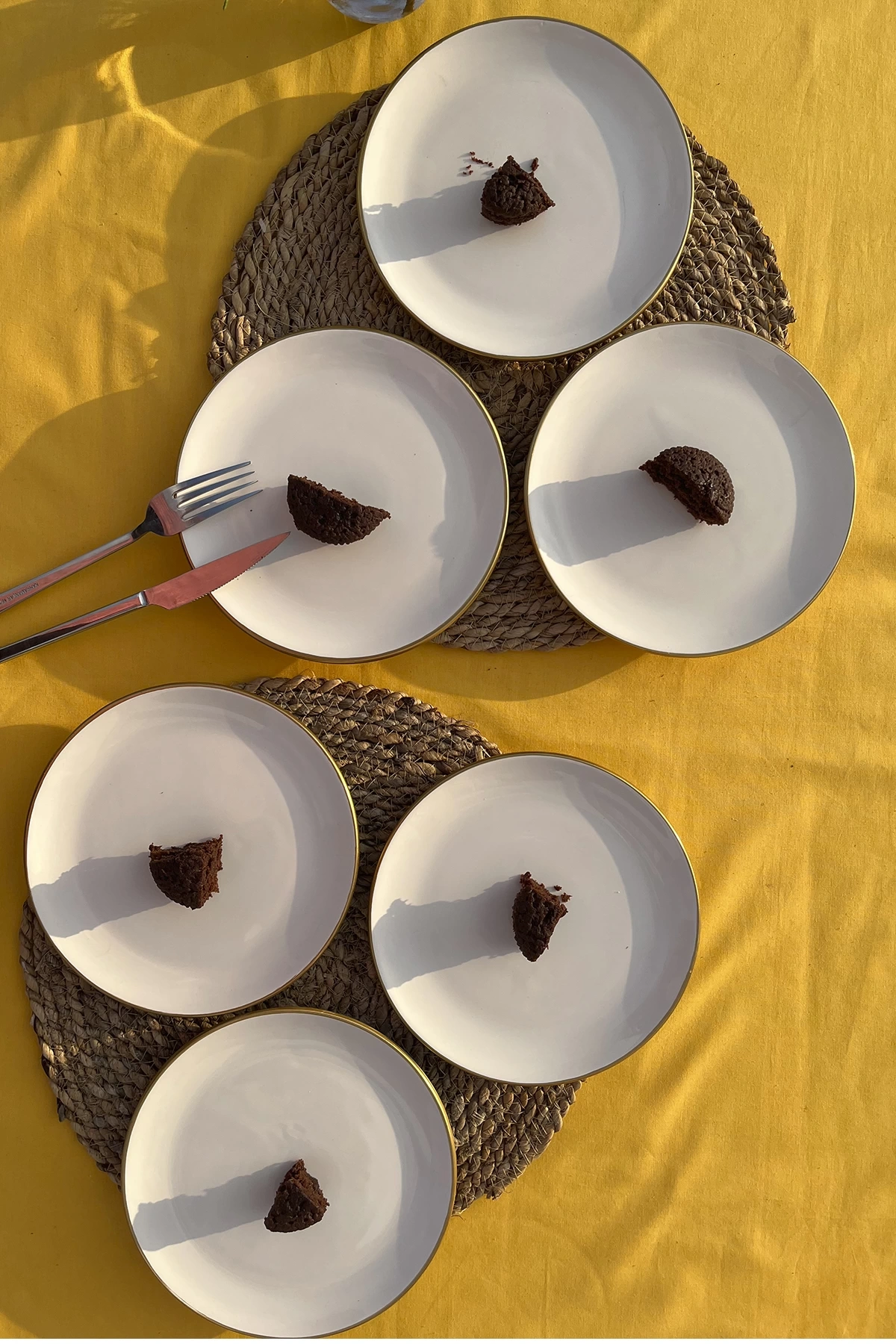 6lı Servis Tabağı Beyaz Gold 26cm G2806