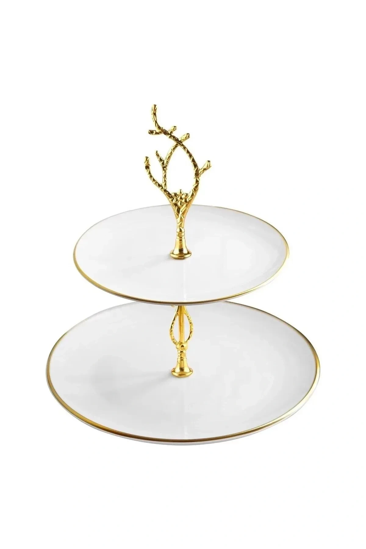 Beyaz Gold Çizgili Katlı Kurabiyelik G2800