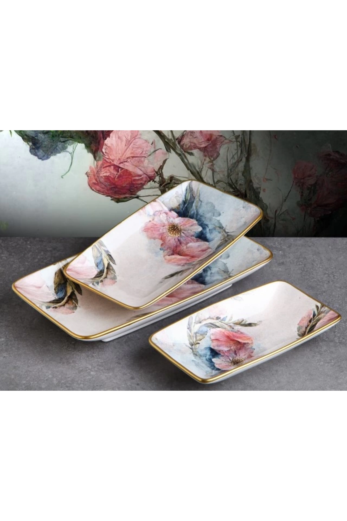 Pink 3lü Kayık Tabak G4331