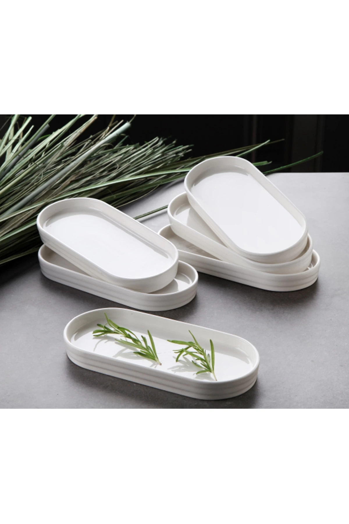 Beyaz Tekli Oval Tabak 20x12x2,4 CM 1Adet