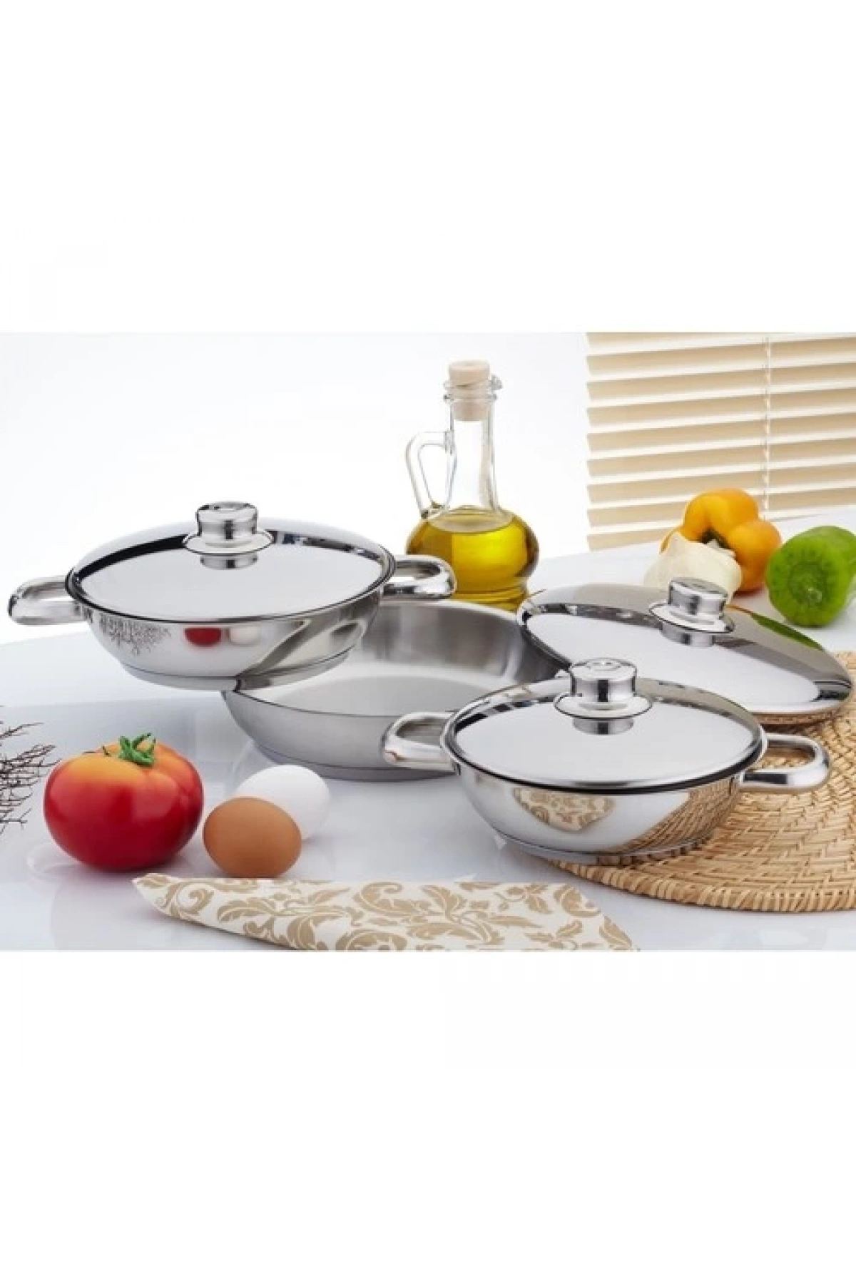 Gülsan 6 Parça Omlet Set Çelik Kapaklı