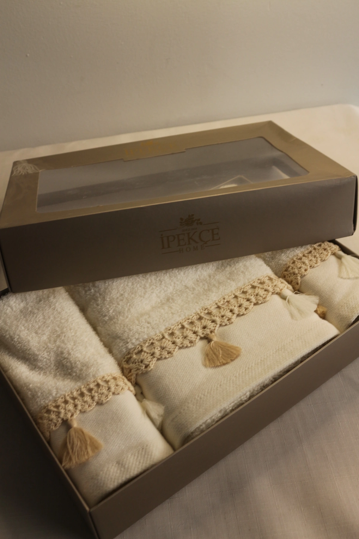 İpekçe Havlu Set 3lü Aden Kutulu 30X50