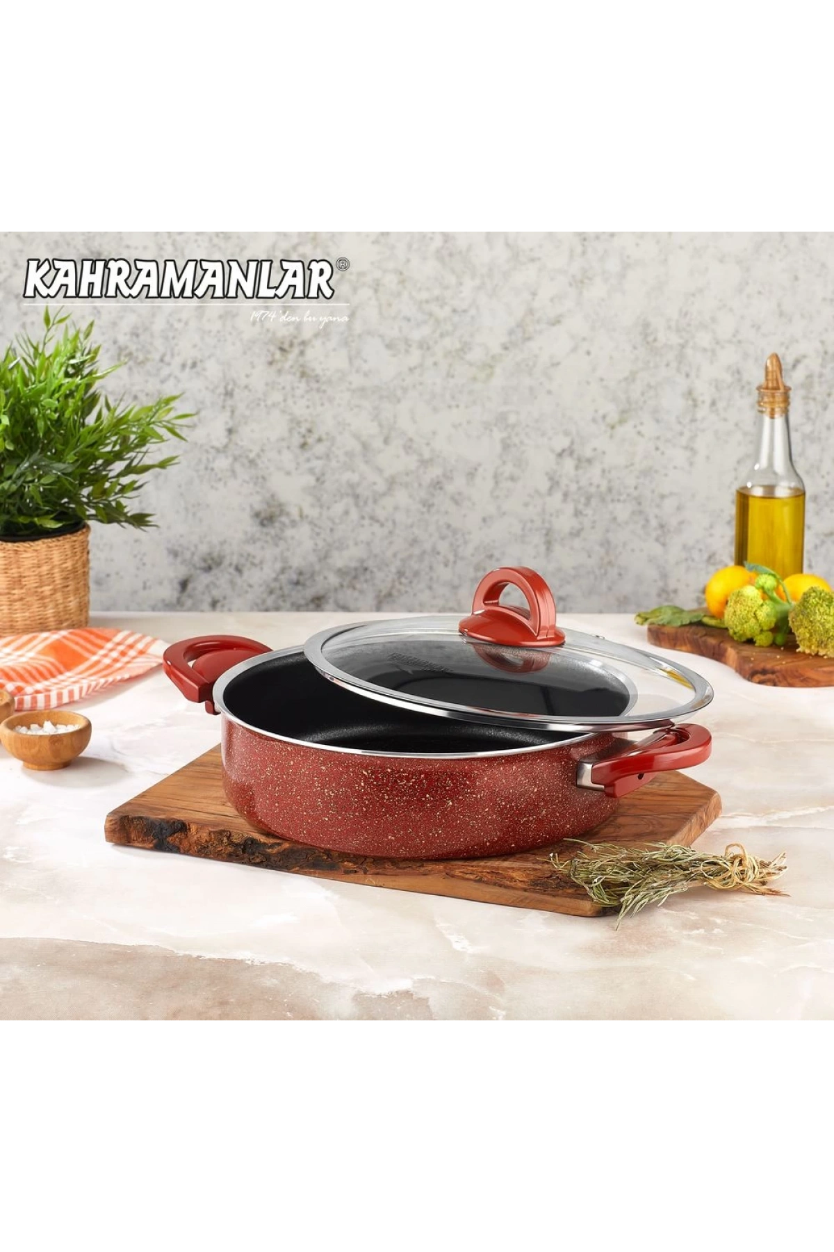 Kahramanlar Kiremit Basık Tencere 28cm