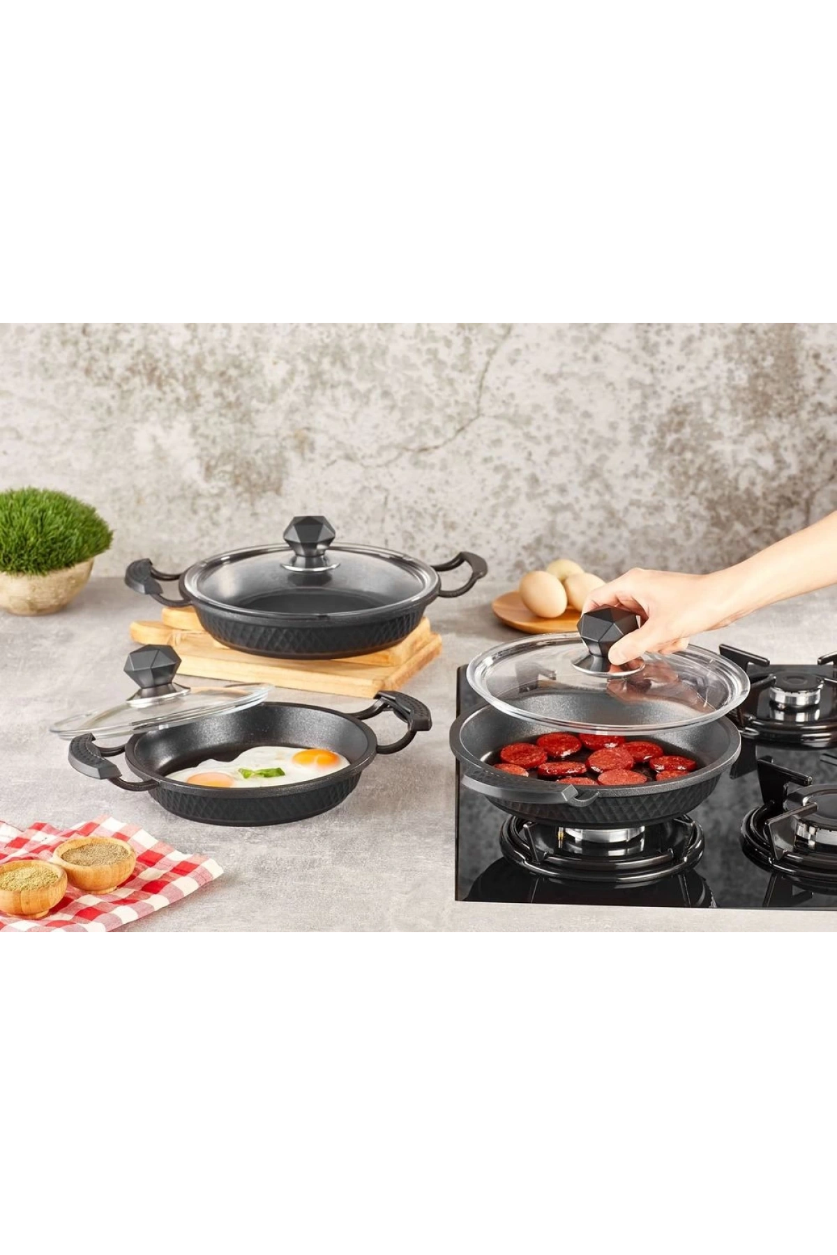 Kahramanlar Motto Döküm 3 lü Sahan Seti