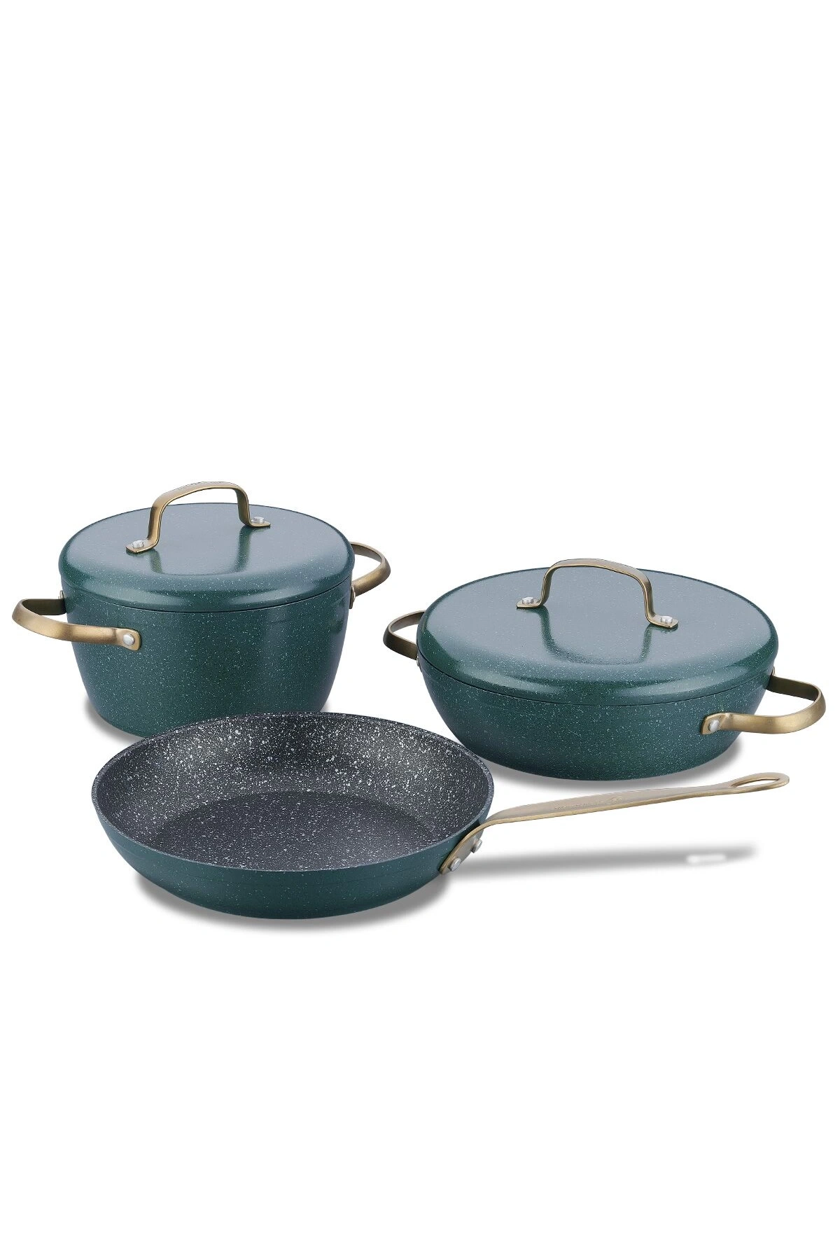 Korkmaz A2607 Vintage 5 Parça Yeşil Tencere Seti