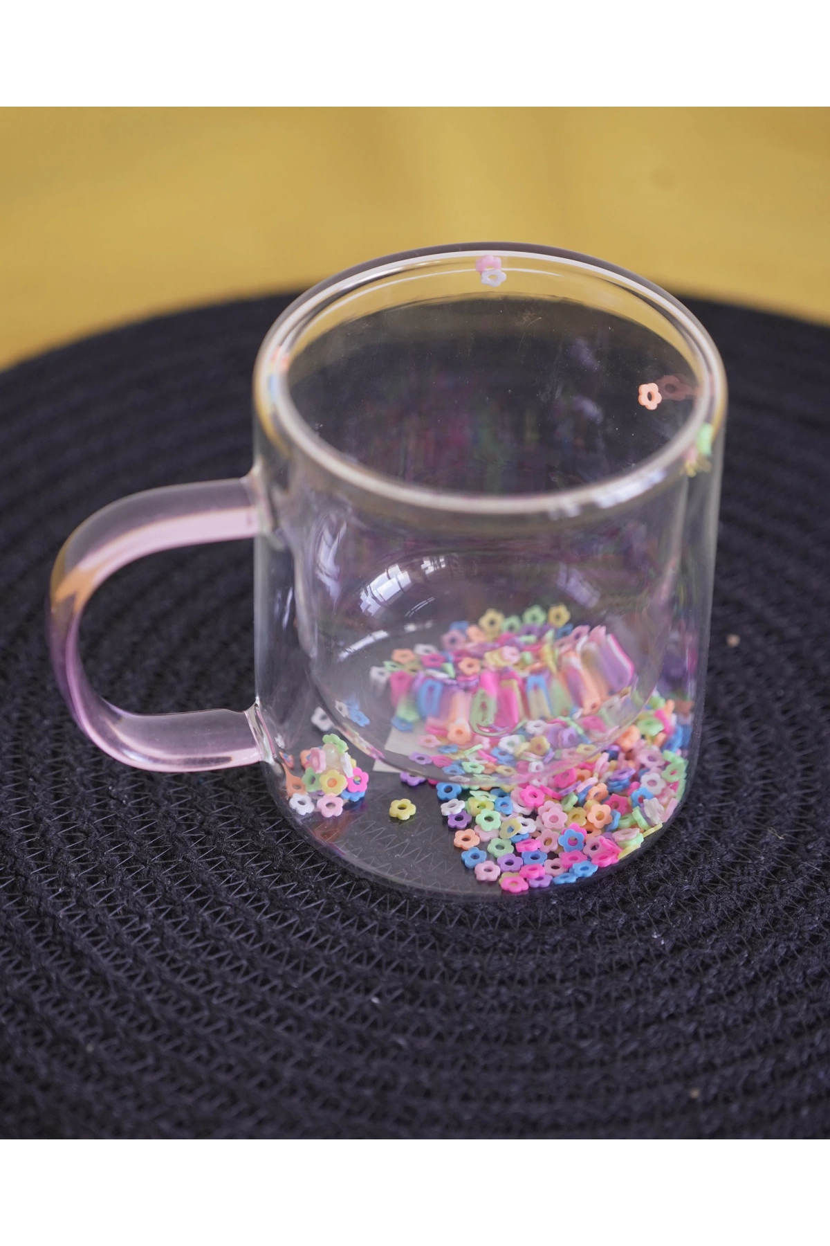 Lavena Çift Cidarlı Cam Kupa