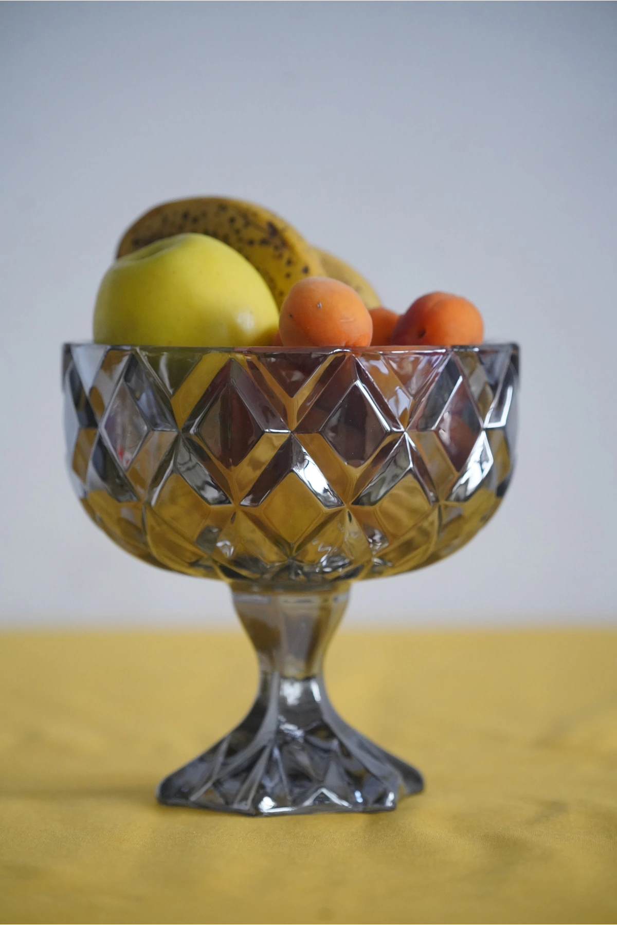 Cam Meyvelik Şekerlik Füme Dokulu Kase