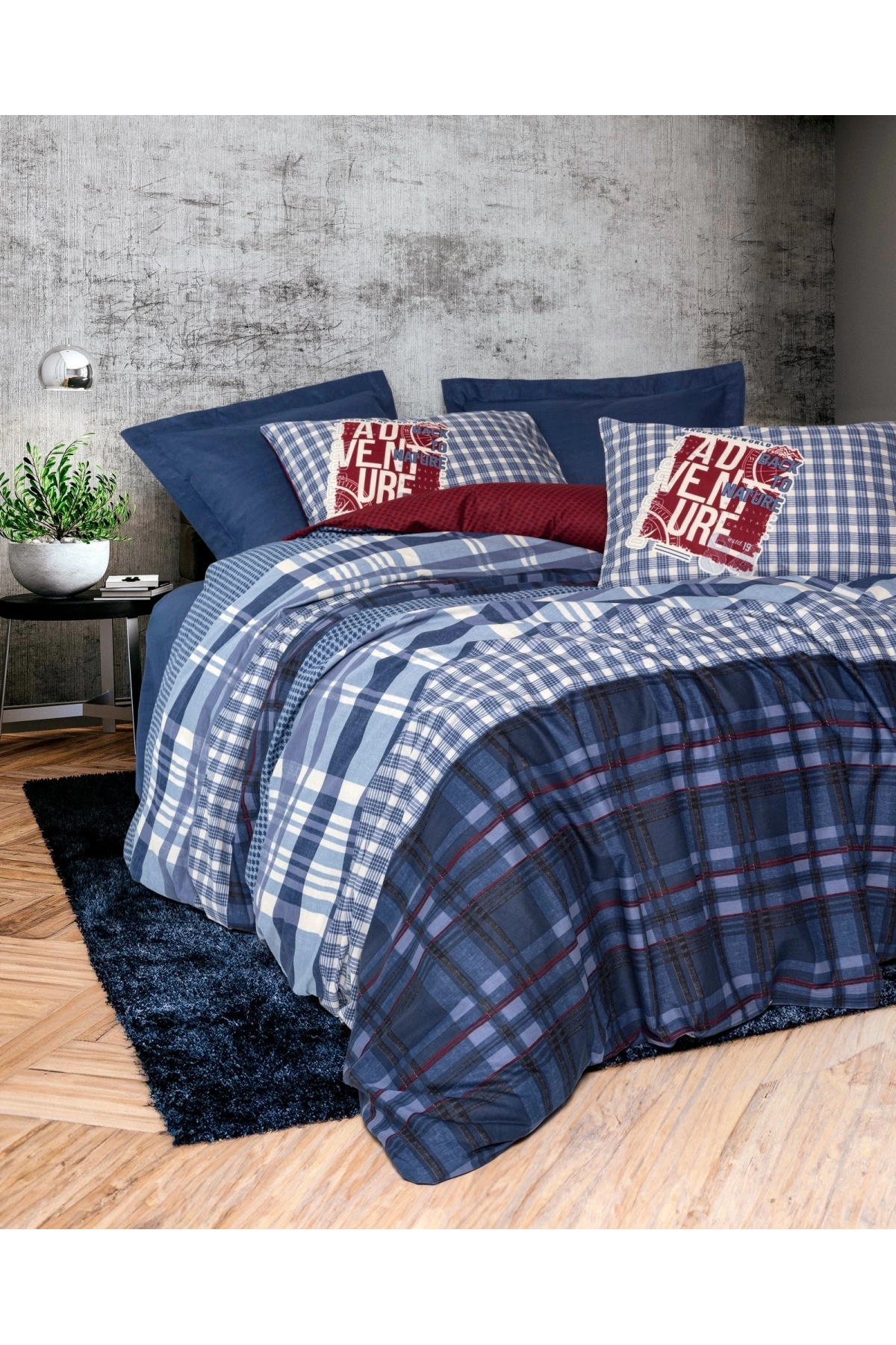 Masculine Çift Kişilik Nevresim Takımı Roger Lacivert