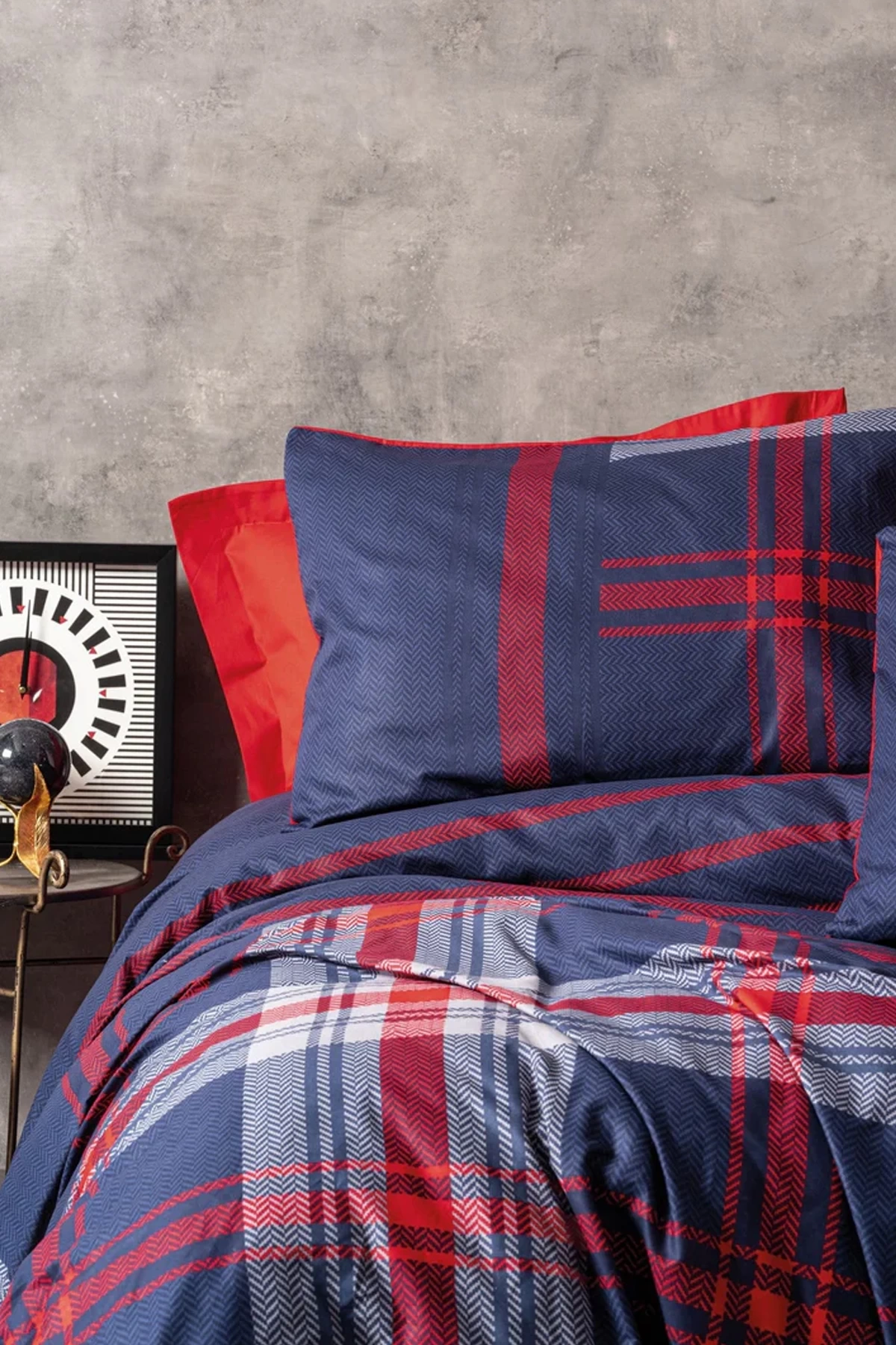 Masculine Tek Kişilik Nevresim Takımı Abel Kırmızı