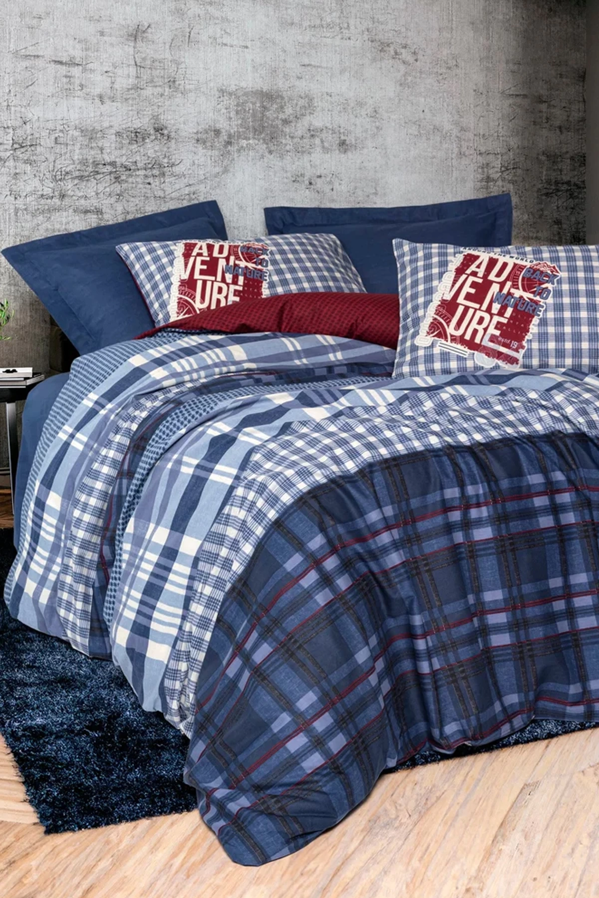 Masculine Tek Kişilik Nevresim Takımı Roger Lacivert