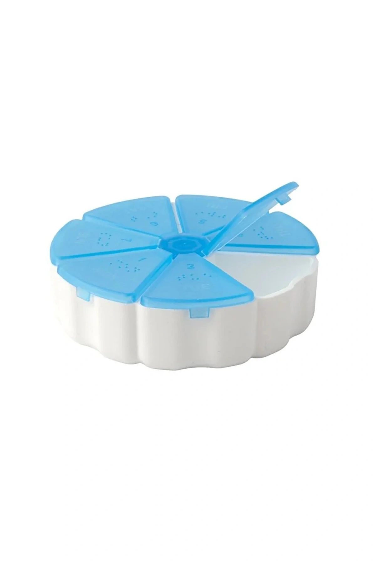 Haftalık Ilaç Kutusu Yuvarlak Ilaç Saklama Kutusu 7 Bölmeli