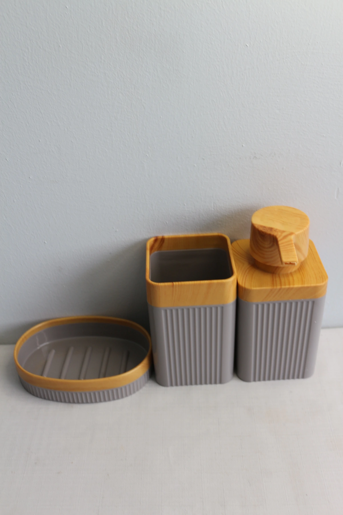 Maxel Mimoza Ahşap 3 lü Banyo Seti