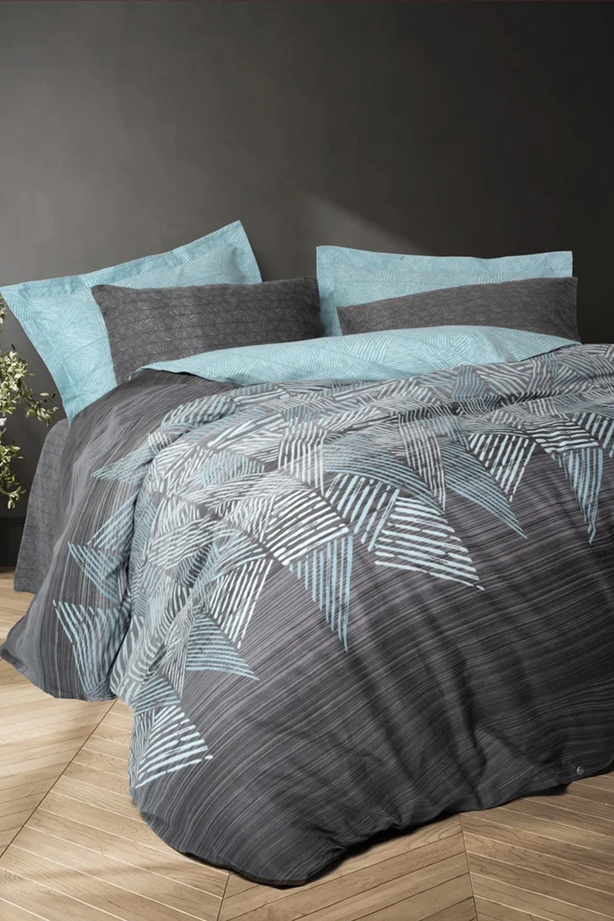 Modern Tek Kişilik Nevresim Takımı Arel Antrasit