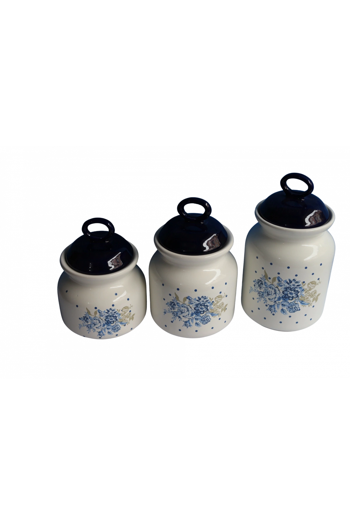 Molino Mavi Dekorlu Kavanoz Set 3lü