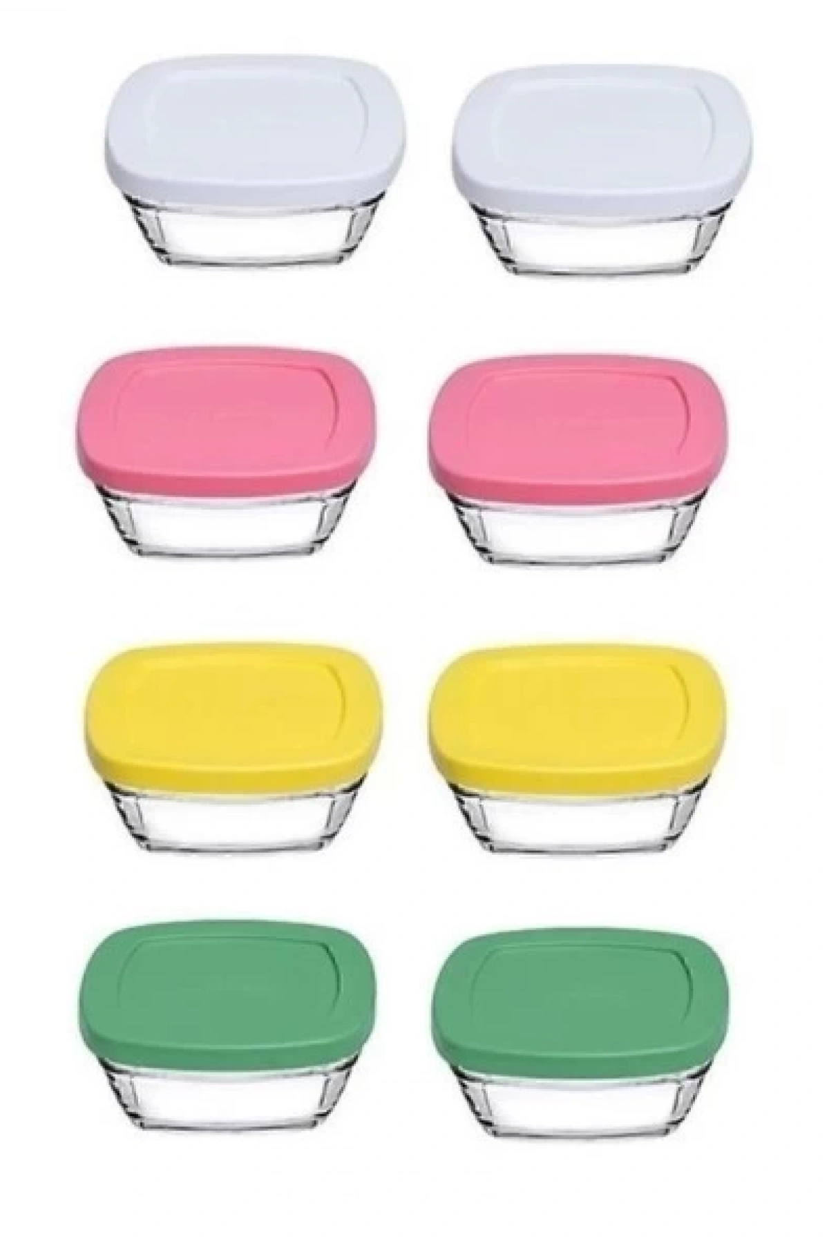 Paşabahçe 96840 Pudding Kapaklı Cam Saklama Kabı 8 Li Kahvaltılık 310cc