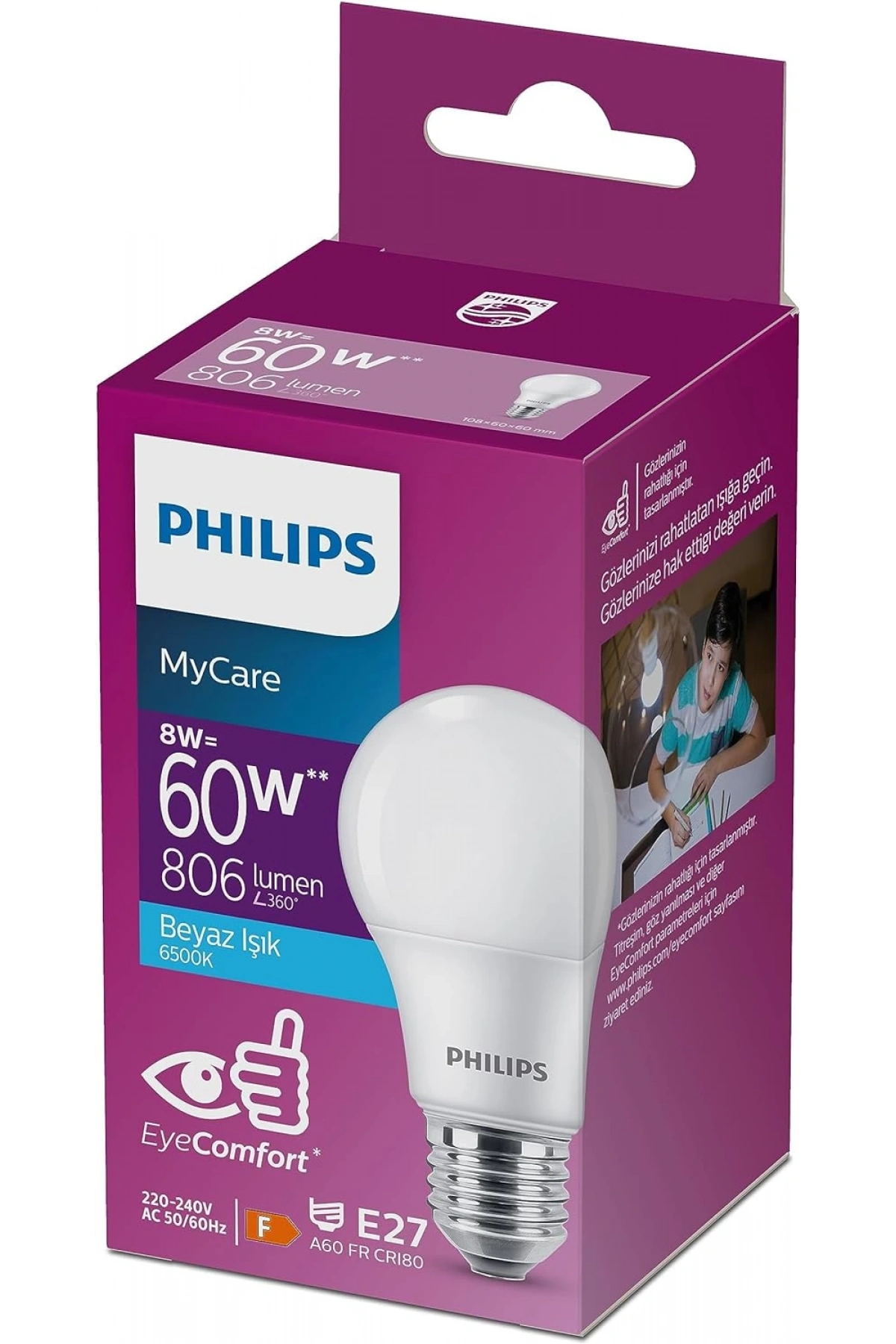 Philips Led Ampul 60Watt Beyaz Işık 6500k