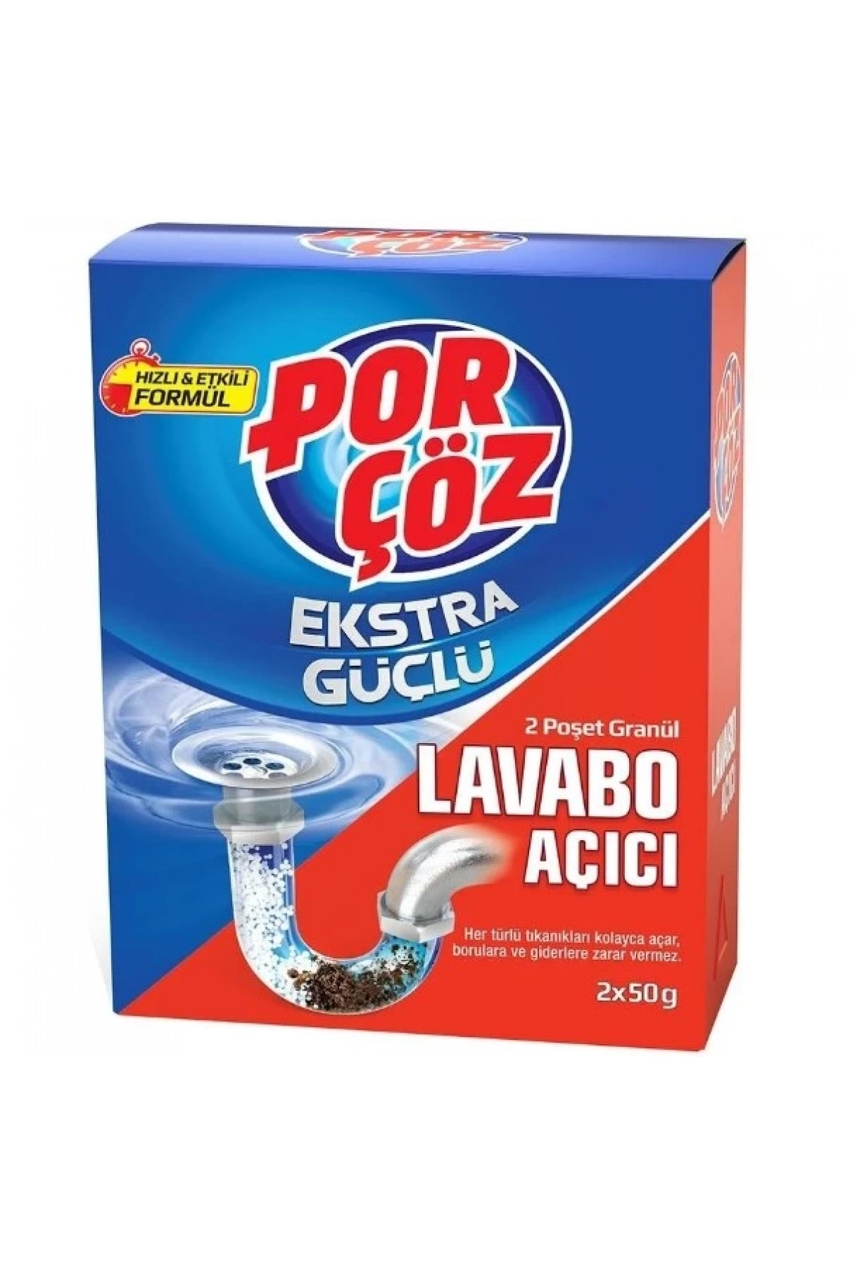 Porçöz Lavabo Açıcı 2 Poşet Granül 2x50g