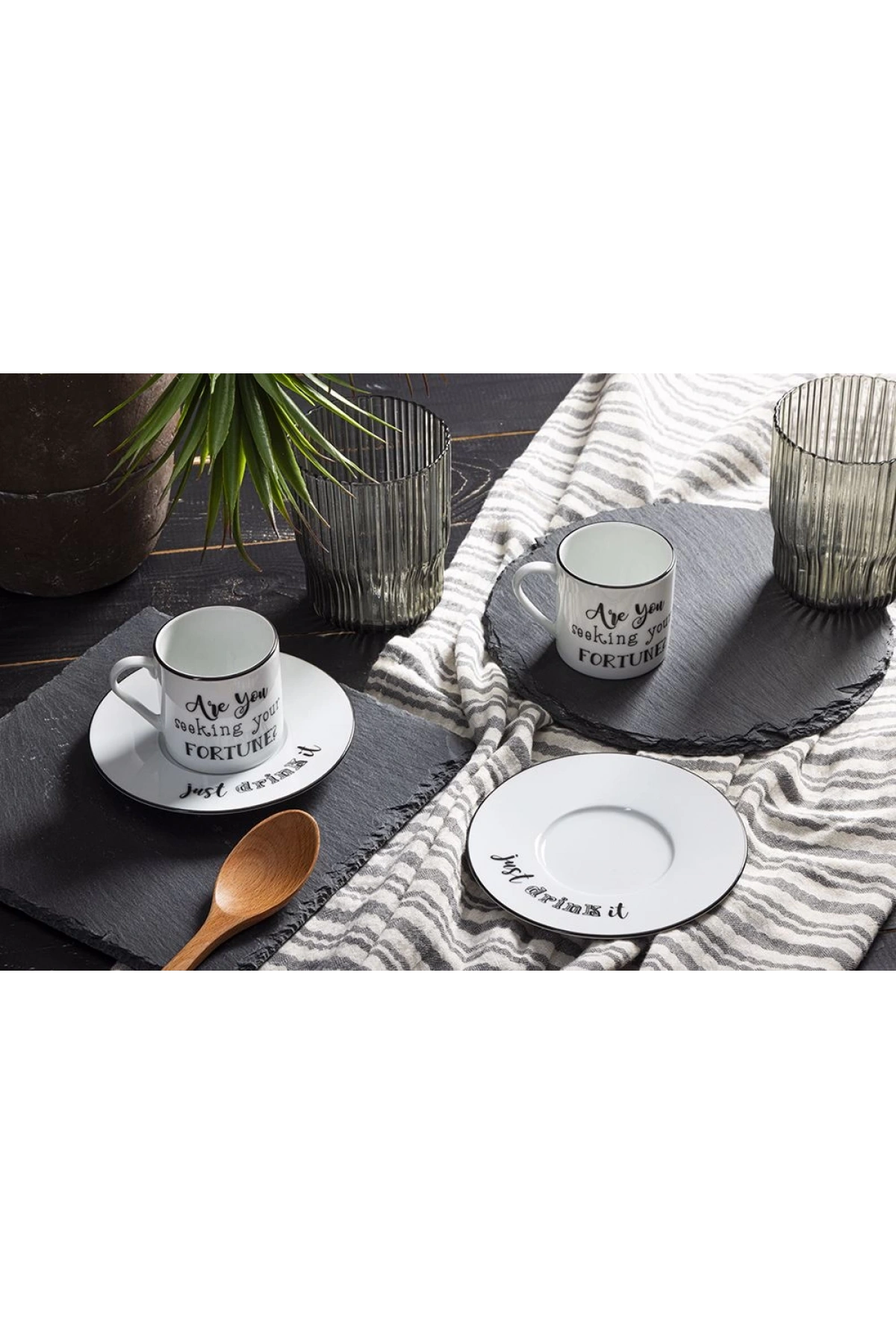 Porland Be Happy 2 Kişilik Kahve Takımı 90cc