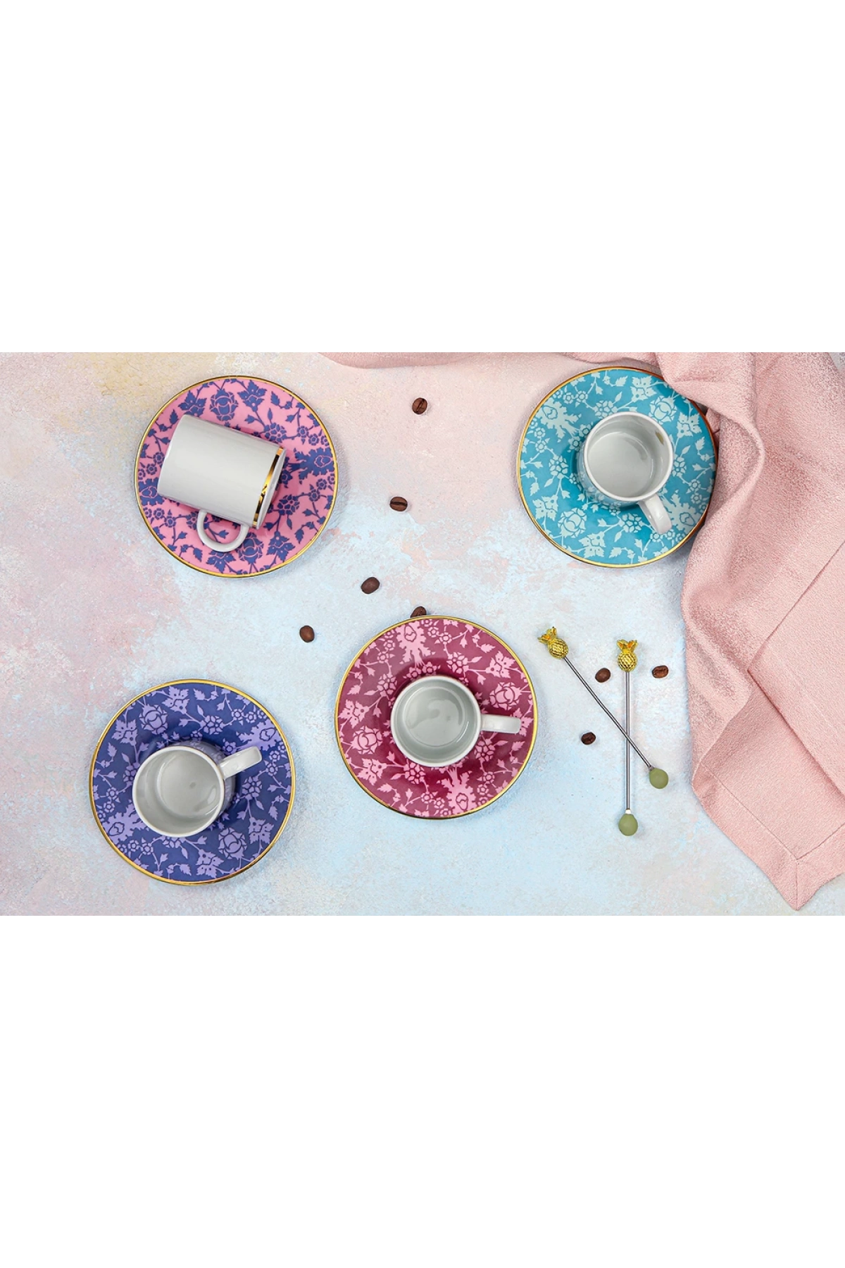 Porland Glamorous 4lü Kahve Takımı