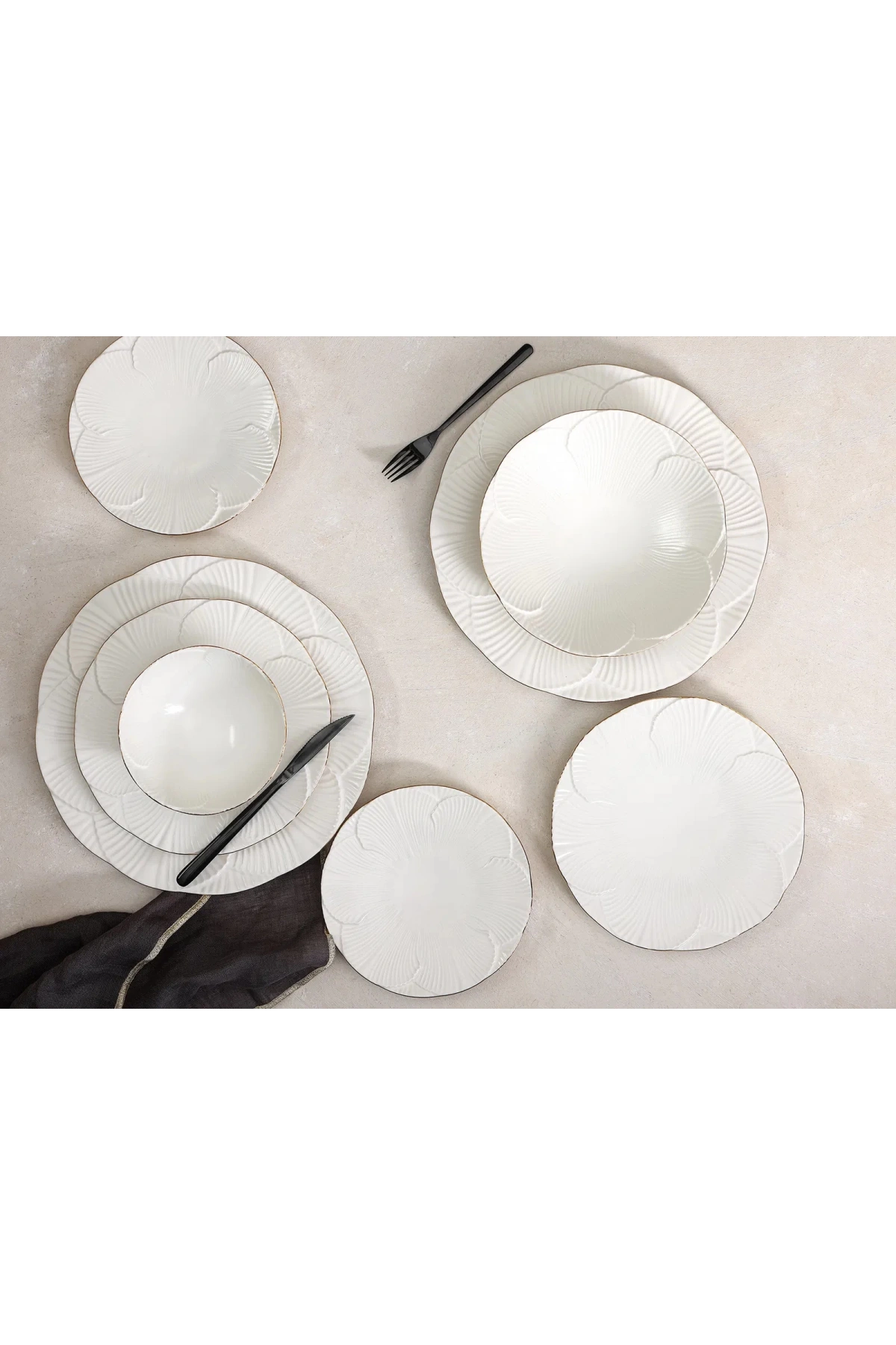 Porland Varia Altın Yaldız 30 Parça Yemek Takımı 6 Kişilik