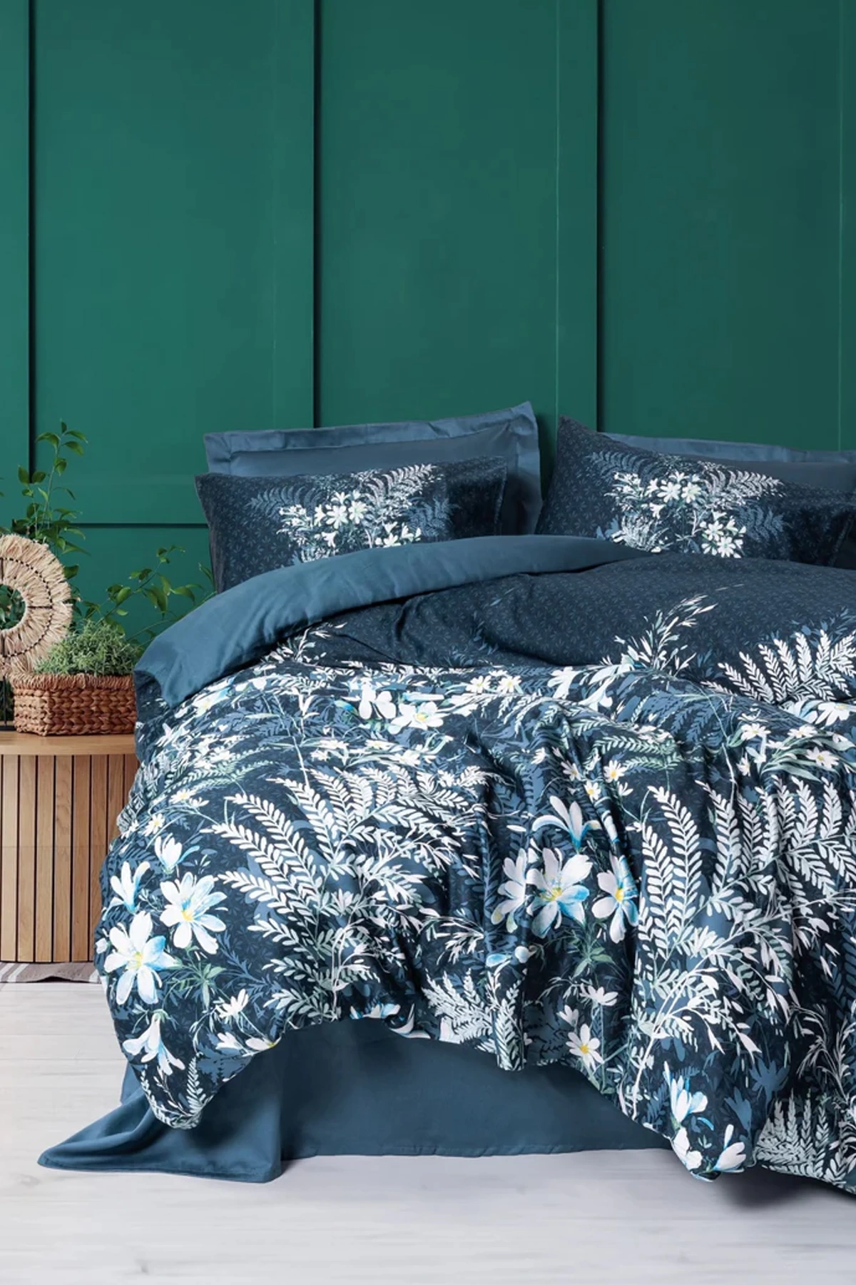 Saten Çift Kişilik Nevresim Takımı Imvelo Petrol