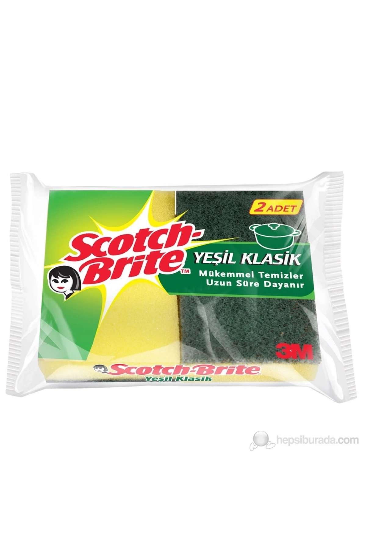 Scotch Brite Yeşil Klasik Sünger 2li
