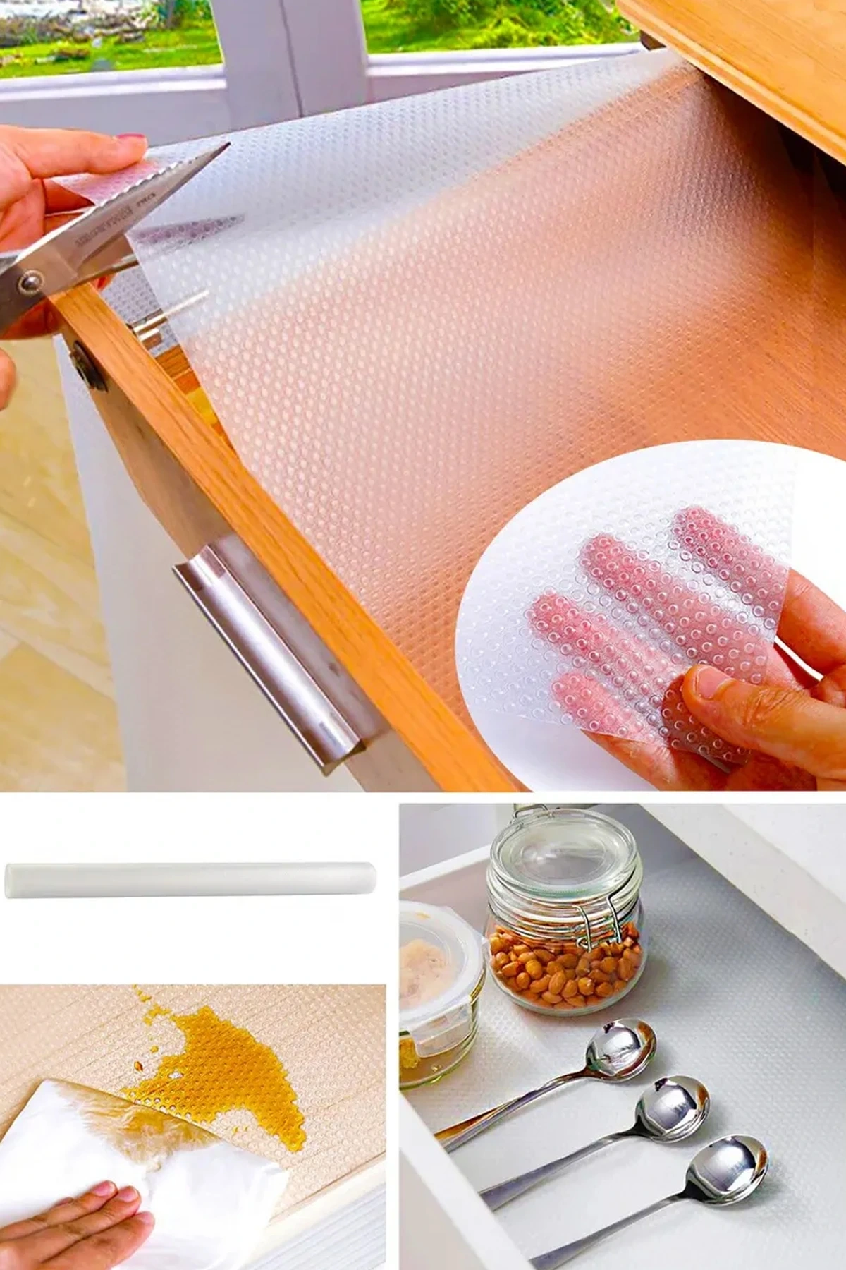 Eva Şeffaf Kaydırmaz Raf Dolap Ve Çekmece Örtüsü 45 Cm x 5 M