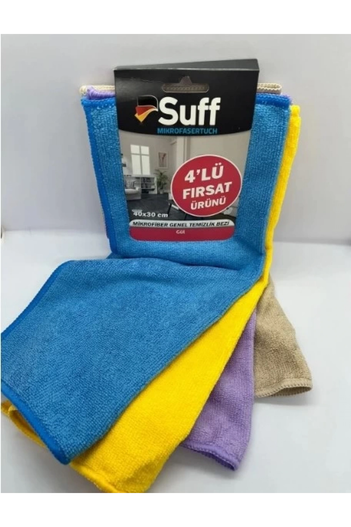 Suff Gül 4lü Genel Temizlik Bezi 40x30cm