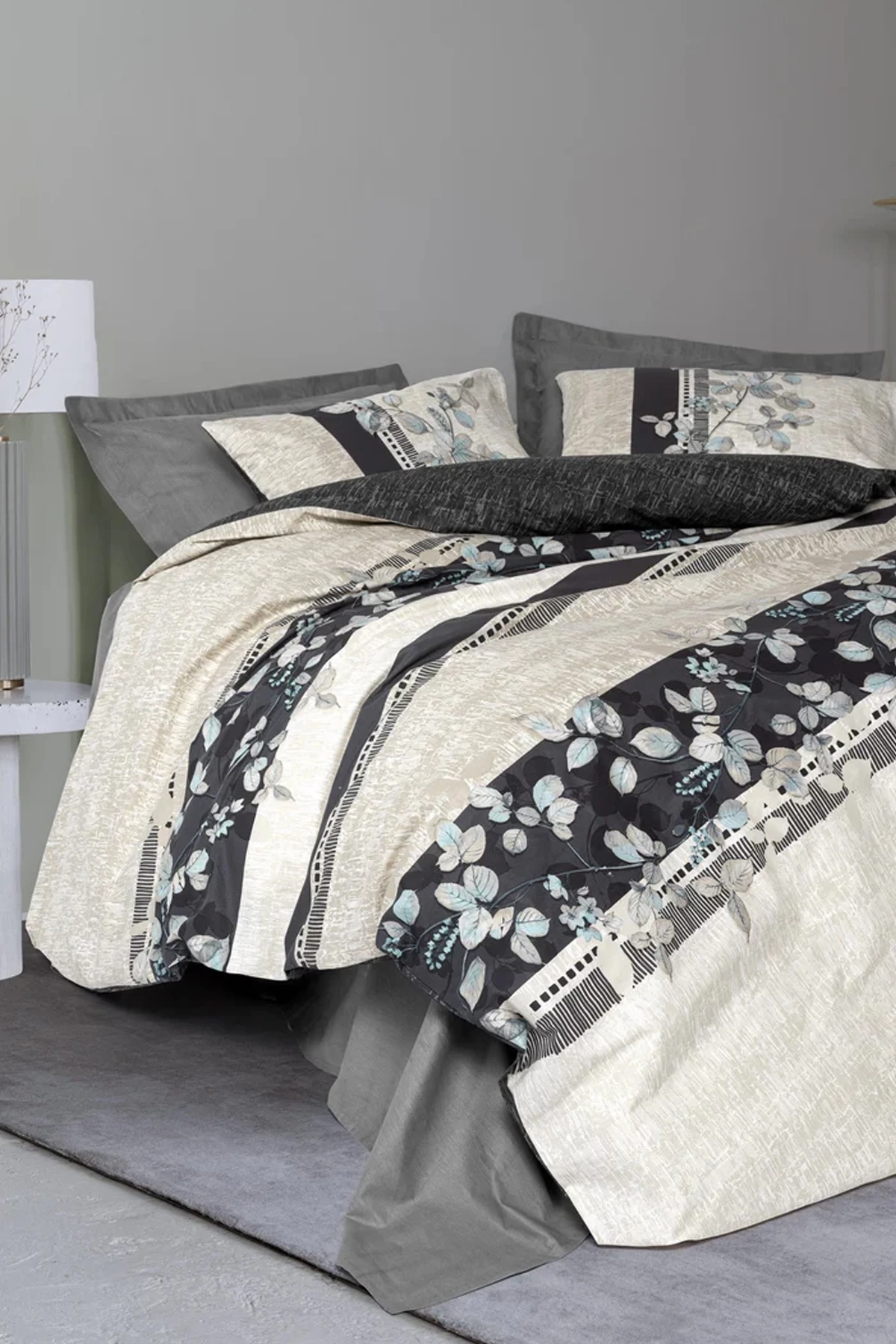 Tek Kişilik Nevresim Takımı Lehlare Antrasit