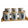 Bambu Standlı 6lı Baharat Seti