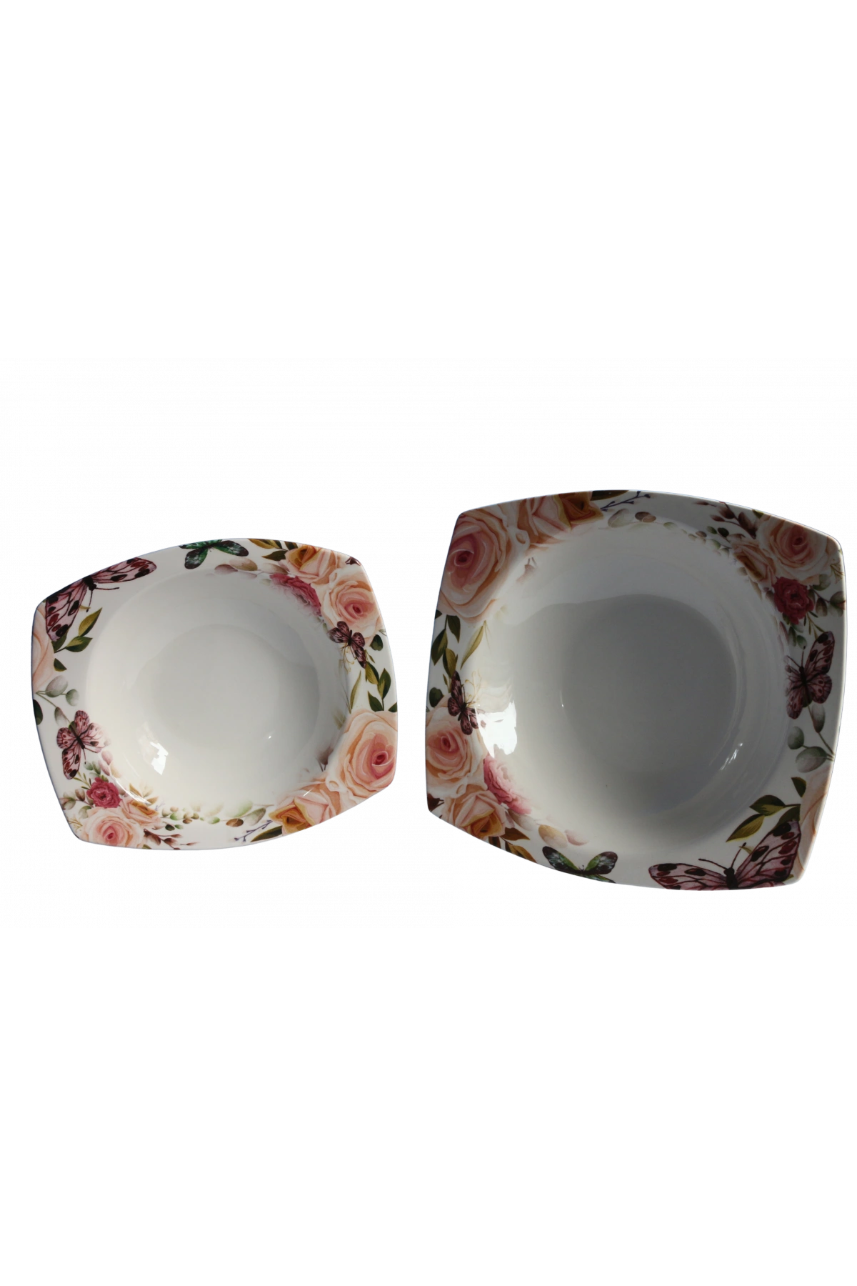 Dijital Baskılı 2li Derin Kare Salata Kasesi 29cm 24cm