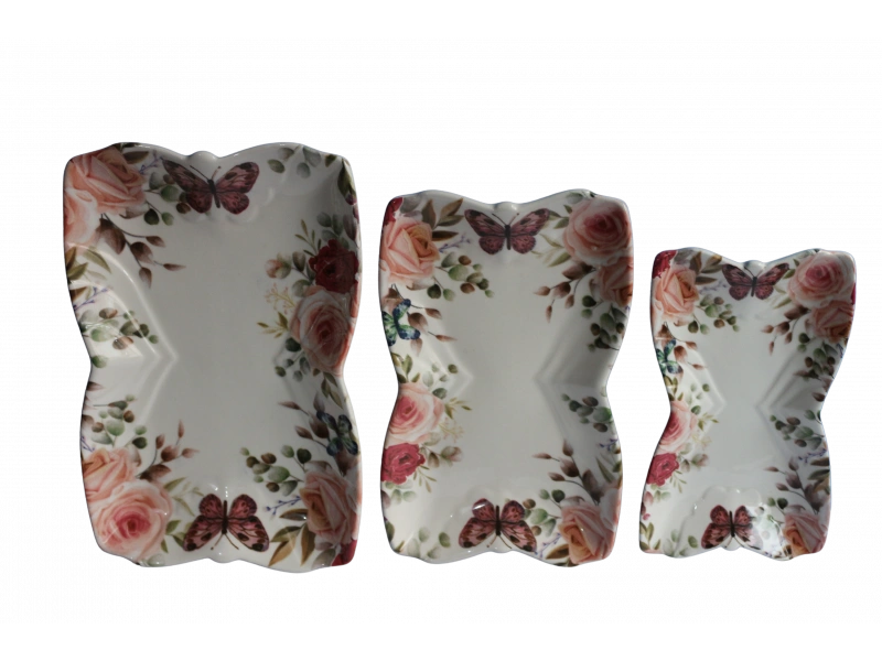 Dijital Desen 3lü Kelebek Tabak