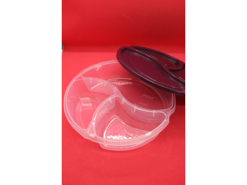 3 Bölmeli Yuvarlak Saklama Kabı