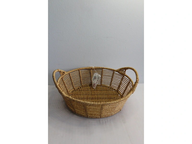 Clk Saplı Yuvarlak Kucuk Hasır Sepet 25*20 1033