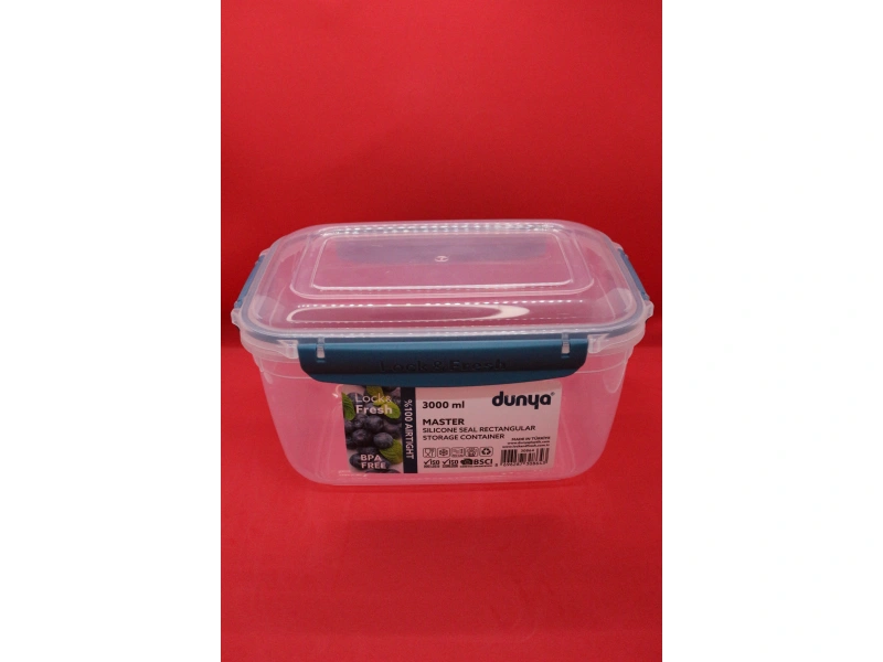 Dünya Pls 3000ml Master Dikdörtgen Saklama Kabı