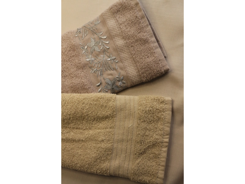 İpekçe Havlu Set 2Li Jakarlı Kumru 50X90