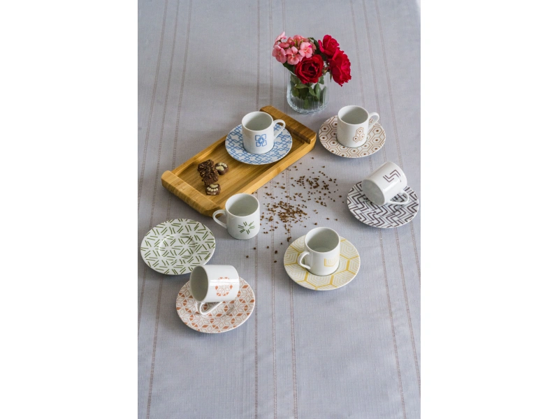 Porland Tamina 6 Kişilik 12 Parça 90cc Kahve Fincan Takımı