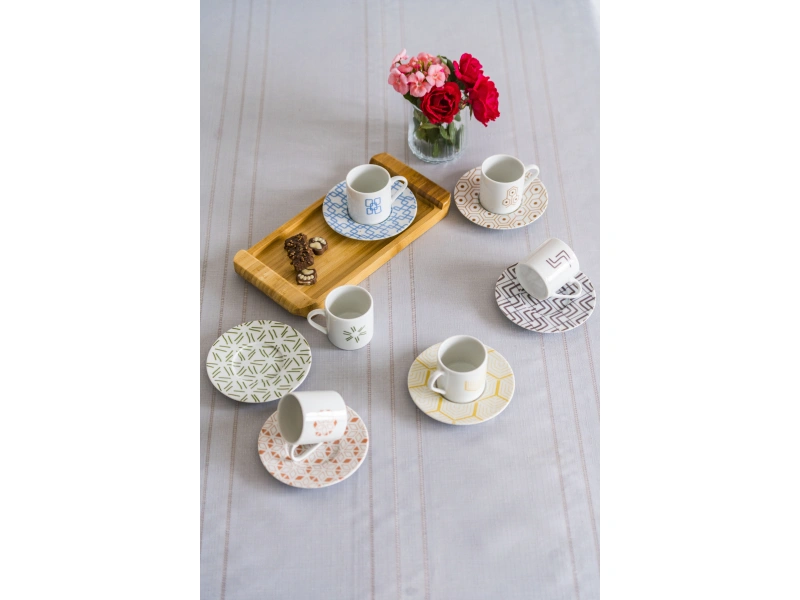 Porland Tamina 6 Kişilik 12 Parça 90cc Kahve Fincan Takımı