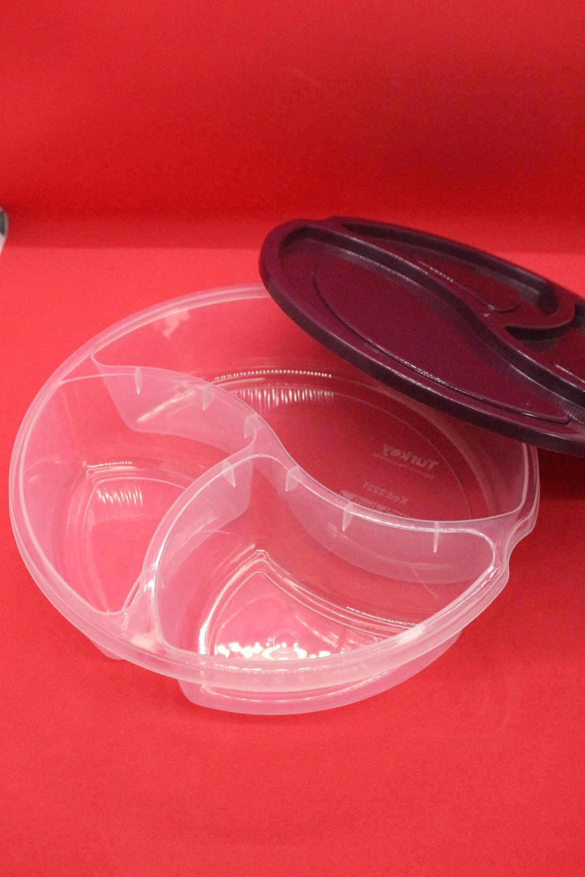 3 Bölmeli Yuvarlak Saklama Kabı