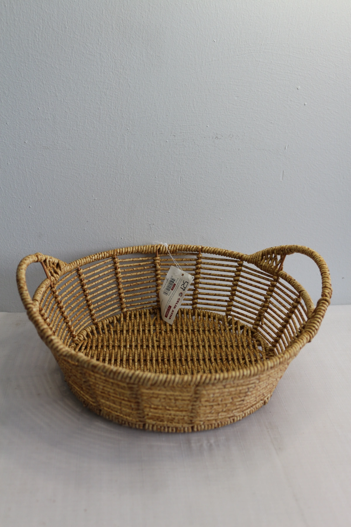 Clk Saplı Yuvarlak Kucuk Hasır Sepet 25*20 1033